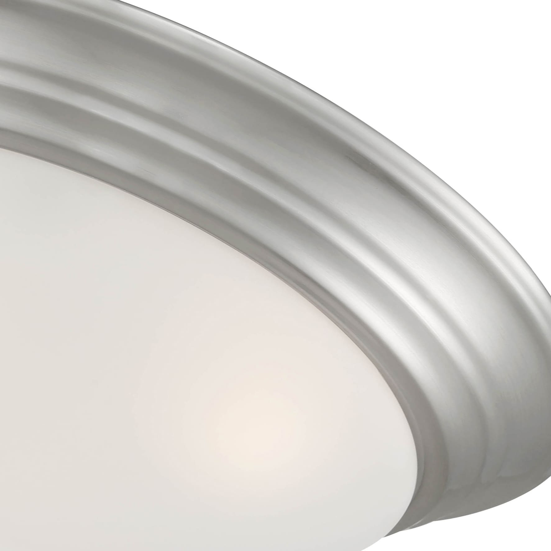 Modern Tap 14" Brushed Nickel & Glass Flush Mount Light