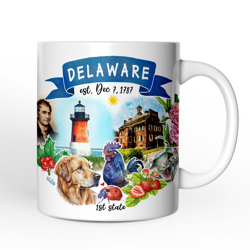 OrnamentallyYou NPCM259 Artistic Delaware State Themes and Landmarks Mug