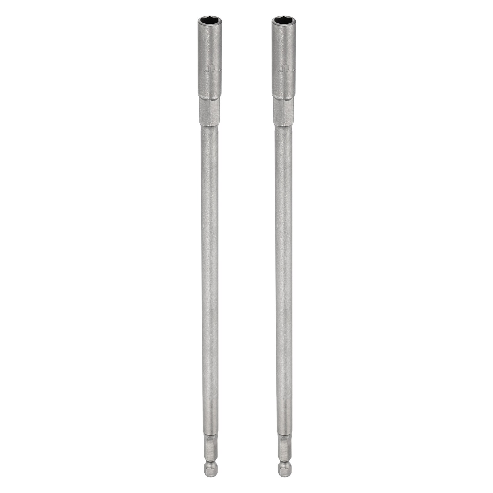 Harfington 2pcs Nut Driver Drill Bit 7mm Metric Socket 1/4 Inch Hex Shank 10 Inch (250mm) Extra Long 6-Point Sockets Quick Change 40Cr Steel Bolt Setters for Power Drill Drivers #S26030900UX3047