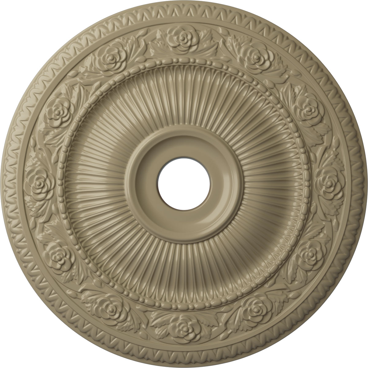 Ekena Millwork CM24LO1GDF Logan 24.25-in W x 24.25-in L Painted Gobi Desert Polyurethane Whole Ceiling Medallion