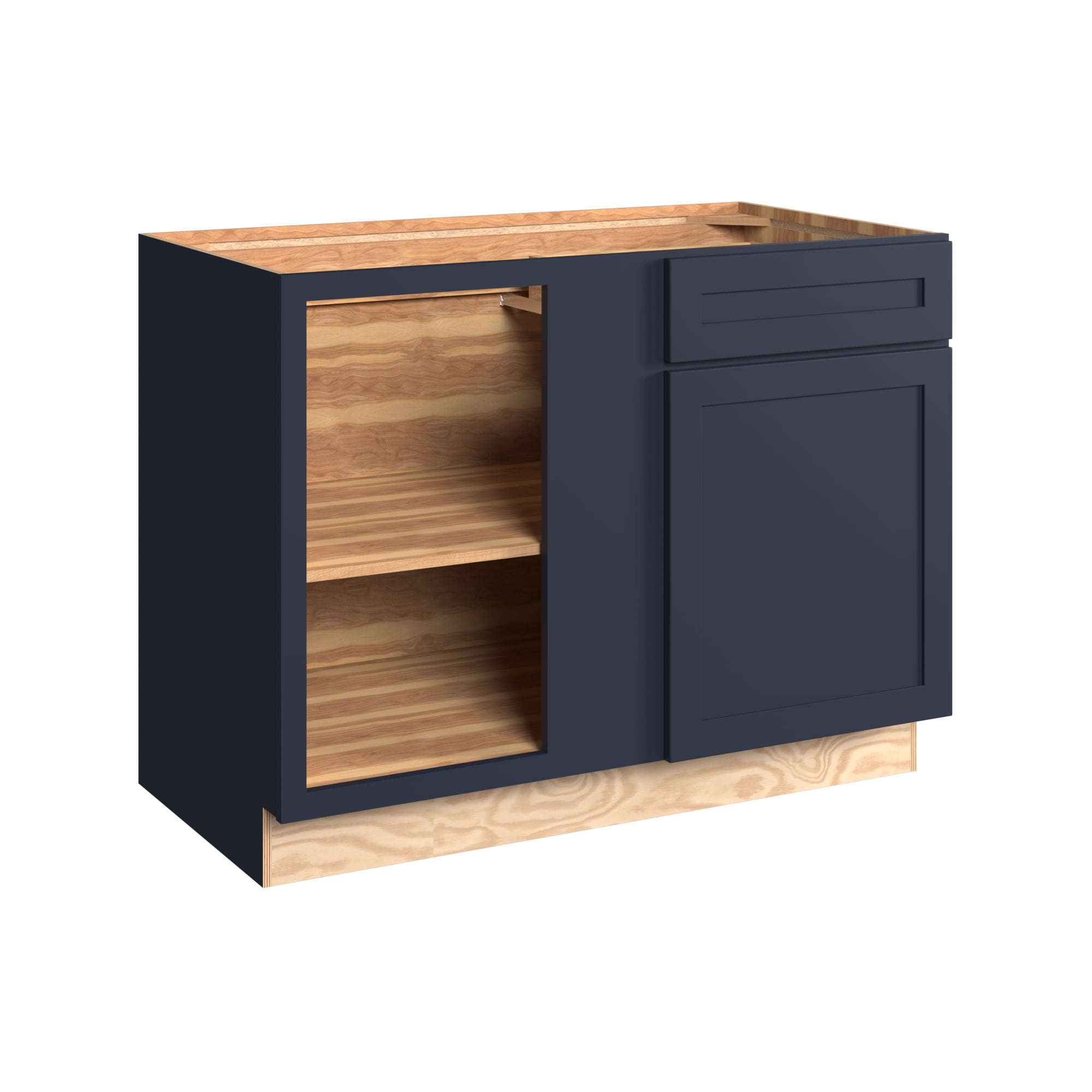 KraftMaid Momentum BBC48LG77 Deveron 48-in W x 34.5-in H x 24-in D Midnight Blind Blind Corner base Fully assembled Plywood Cabinet (Recessed Panel Shaker)