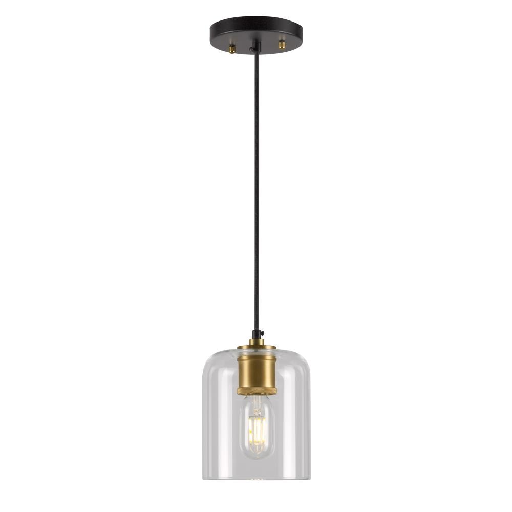 Tyrone Soft Gold and Black Bell-Shaped Glass Pendant