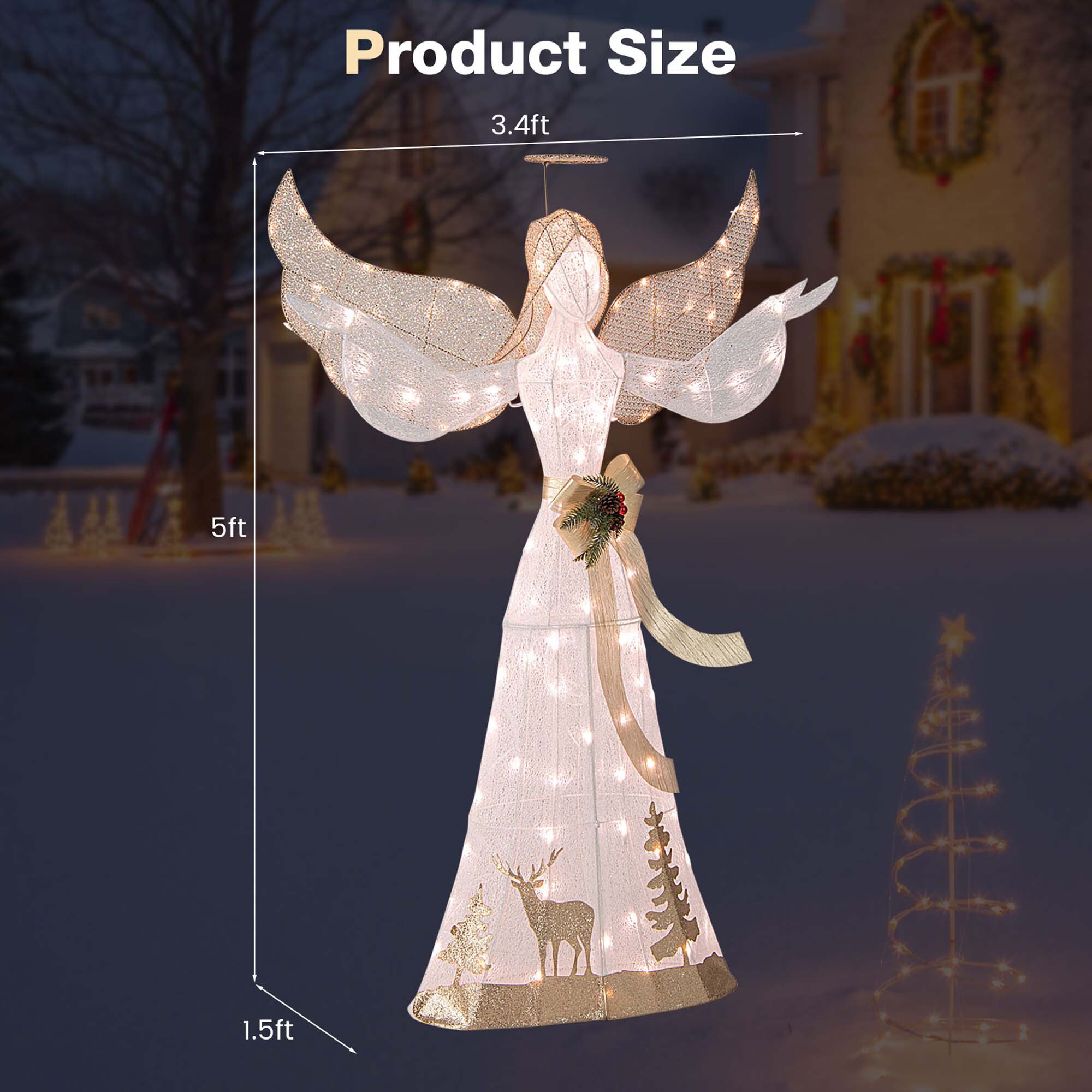 Costway 18-in Lighted Angel Christmas Decor LWS00728 at
