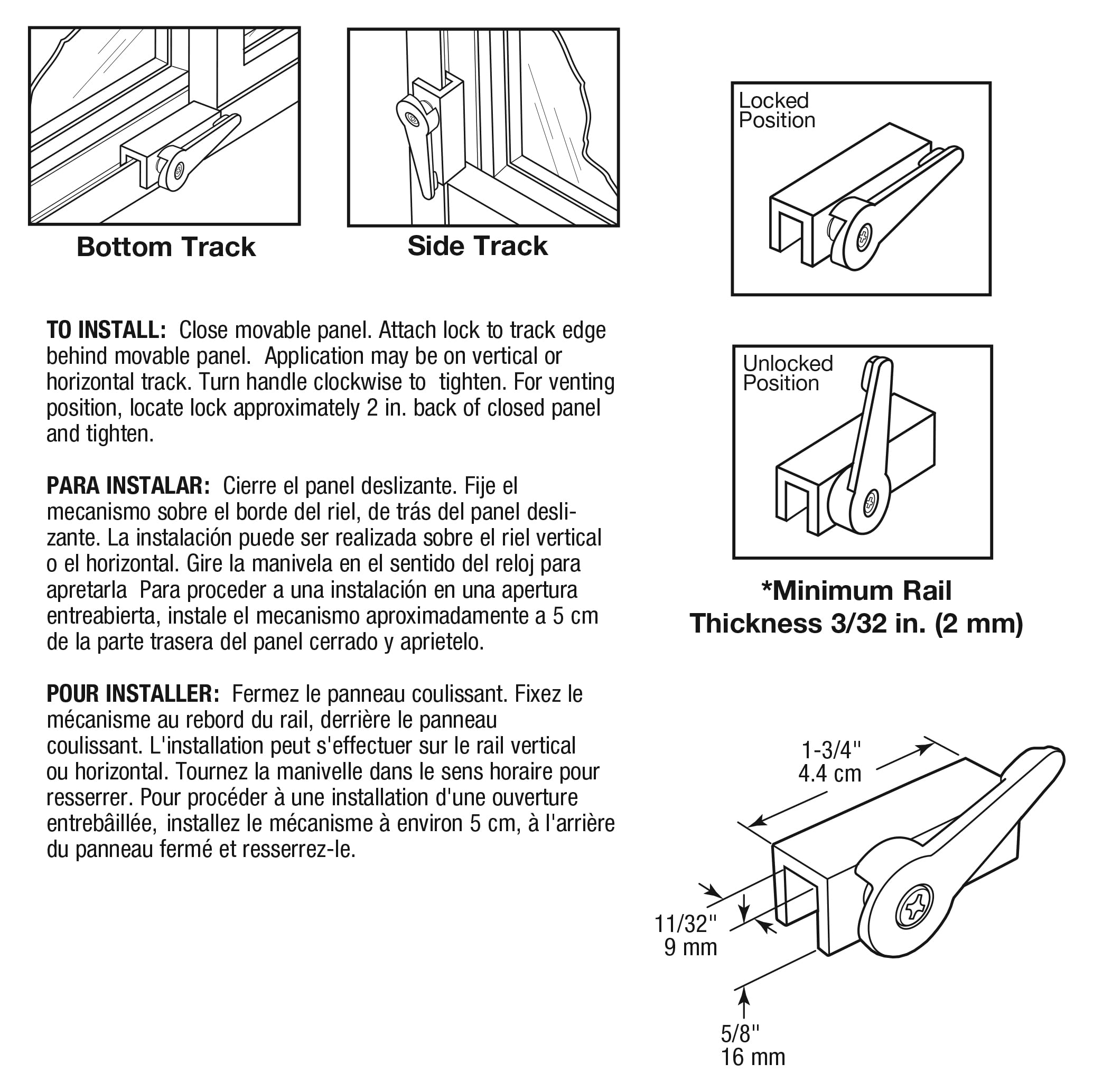 Prime-Line U9824-07AB-C83F Horizontal-Sliding-Window-Sash-Locks - View #3
