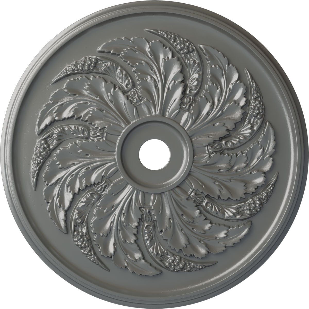 Ekena Millwork CM42SKSLS Sellek 42.125-in W x 42.125-in L Painted Silver Polyurethane Whole Ceiling Medallion