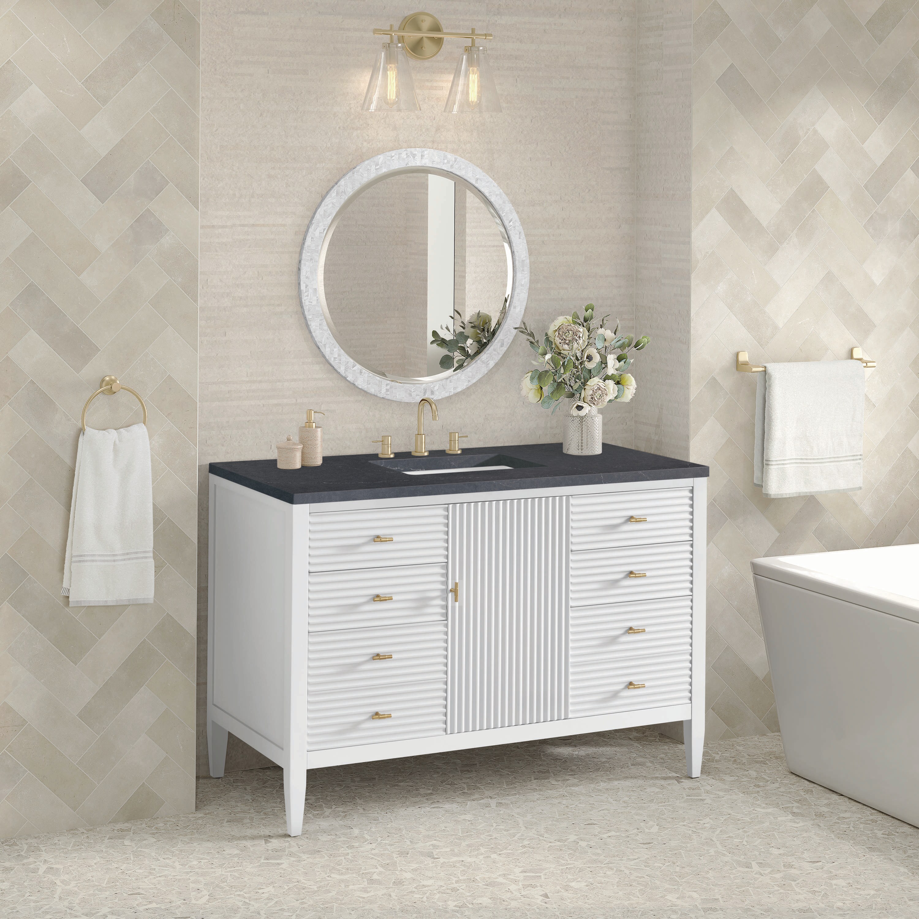 James Martin Vanities 485-V48-BW-3CSP Bath-Vanity-Combo - View #3