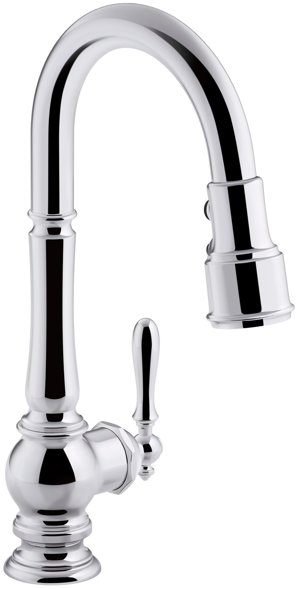 KOHLER 99261-CP Artifacts Polished Chrome Single Handle Sink/Counter mount Pull-down Kitchen Faucet with Sprayer ( Deck Plate Included )