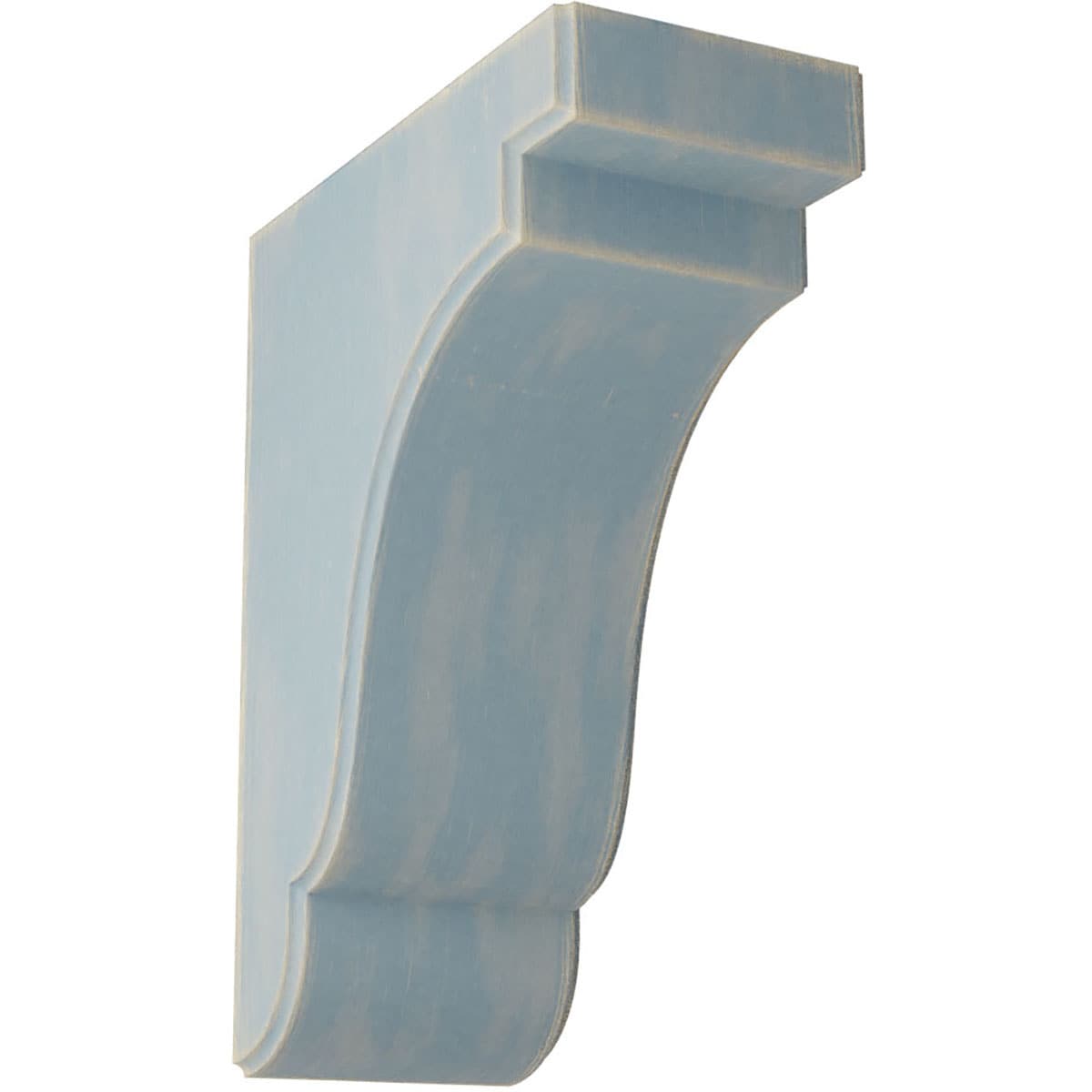 Ekena Millwork BKTWD04X07X10BEBU Bedford 3-1/2-in x 7-1/4-in x 9-1/2-in Rubberwood Blue Wood Standard Bracket