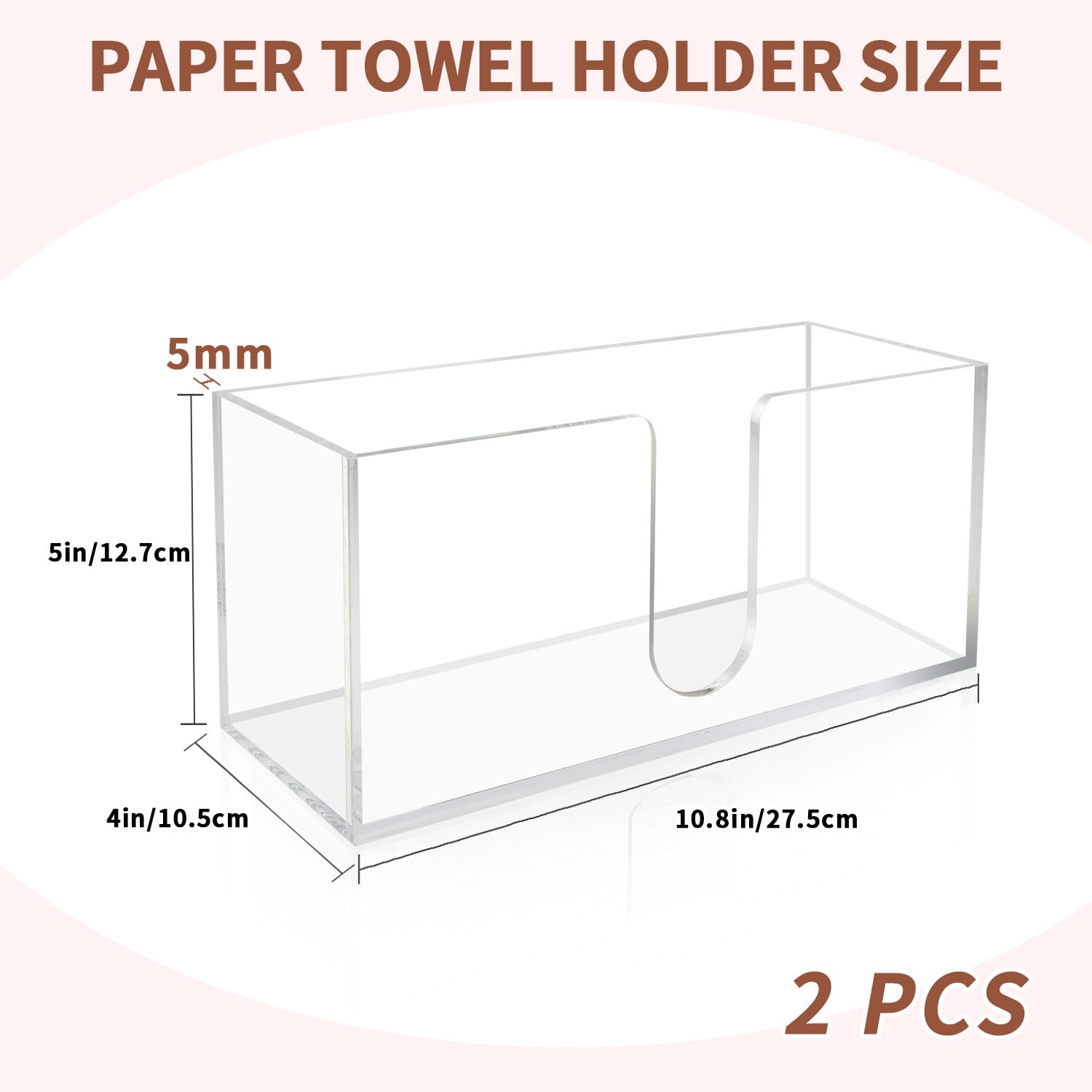 Aoibox Clear Acrylic Paper Towel Holder for Countertop Use Fits C Fold ...