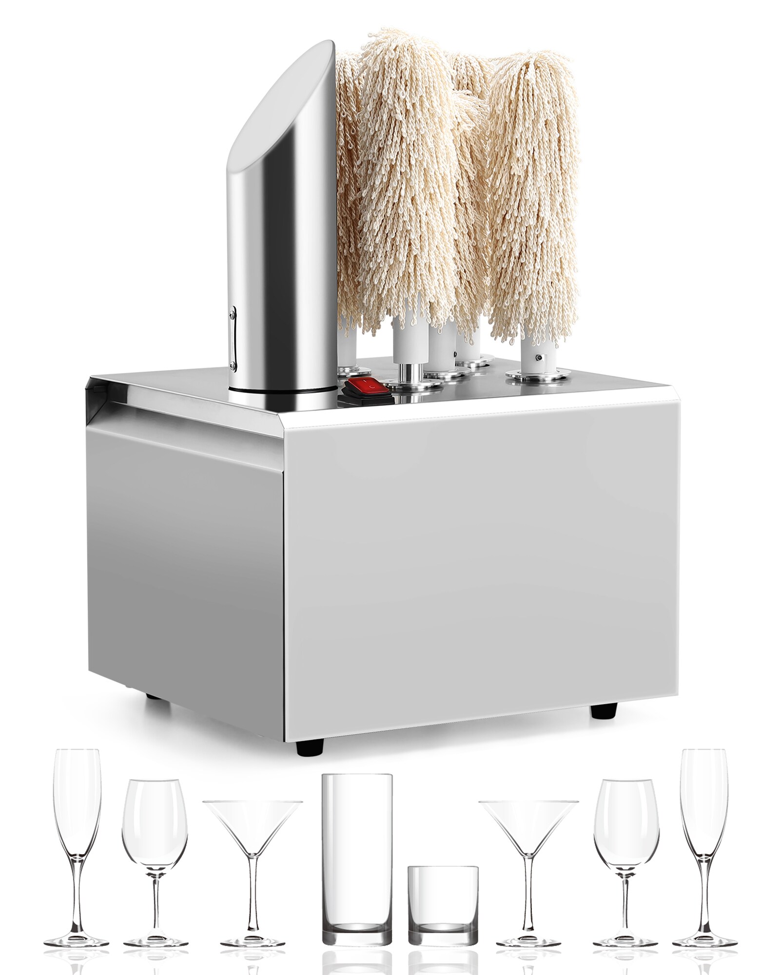 GAOMON 5 Axis Stainless Steel Automatic Glass Polishing Machine Commercial Cup Glassware Dryer Polisher for Bar Restaurant Hotel Glass Cup Cleaning Drying #LSPPJOK-SOIJYHWUZ5