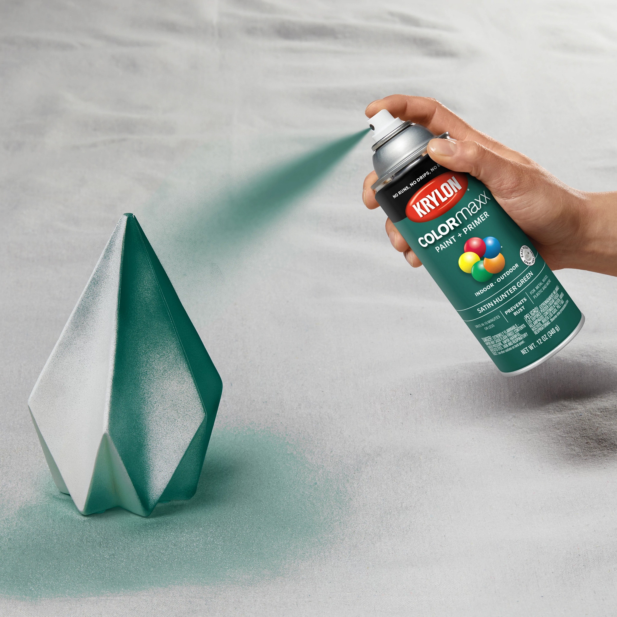 Krylon K02001 12 Oz Aerosol Can Water Based Acrylic Lacquer Spray Paint,  Gloss Hunter Green K02001 KRYK02001 - Gas and Supply