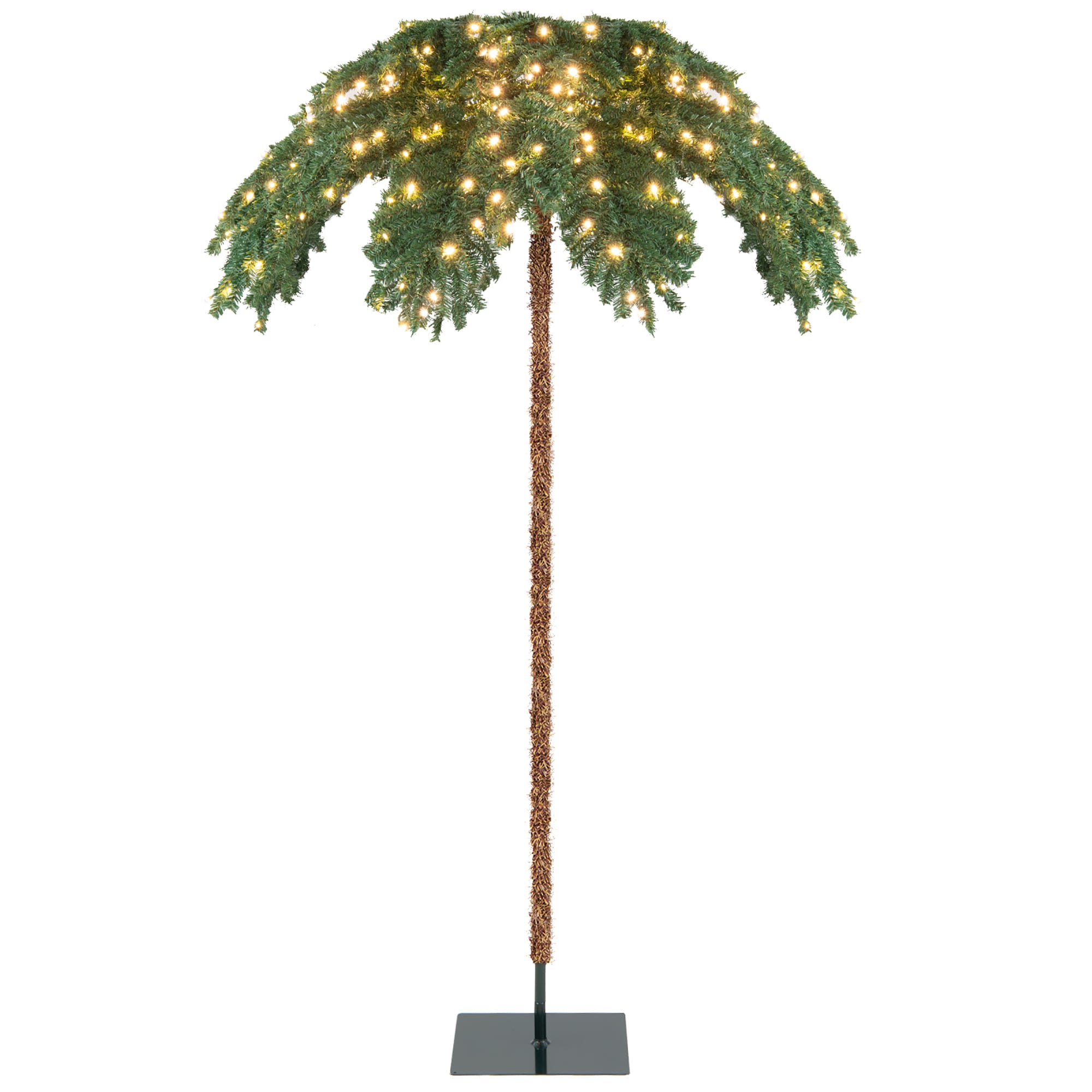 Costway CM24028US 6-ft Pre-lit Slim Artificial Christmas Tree with White LED Lights