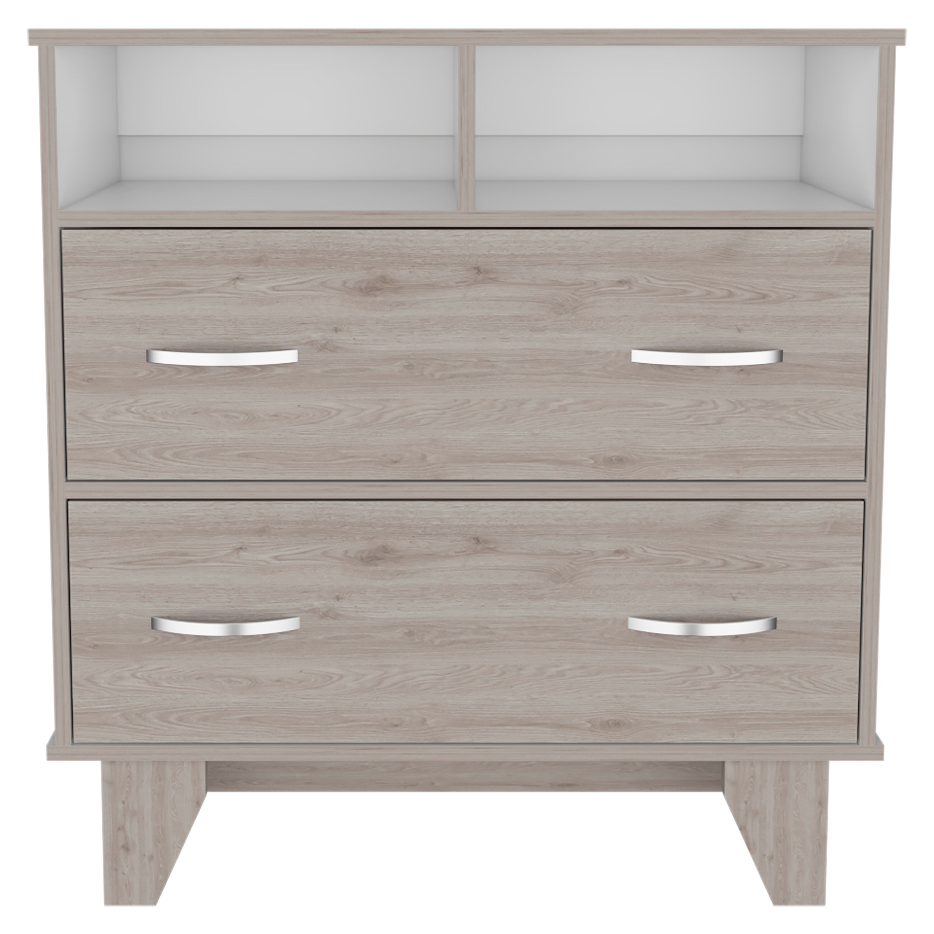 FAVSH Double Drawer Dresser Arabi Bedroom Light Gray / White
