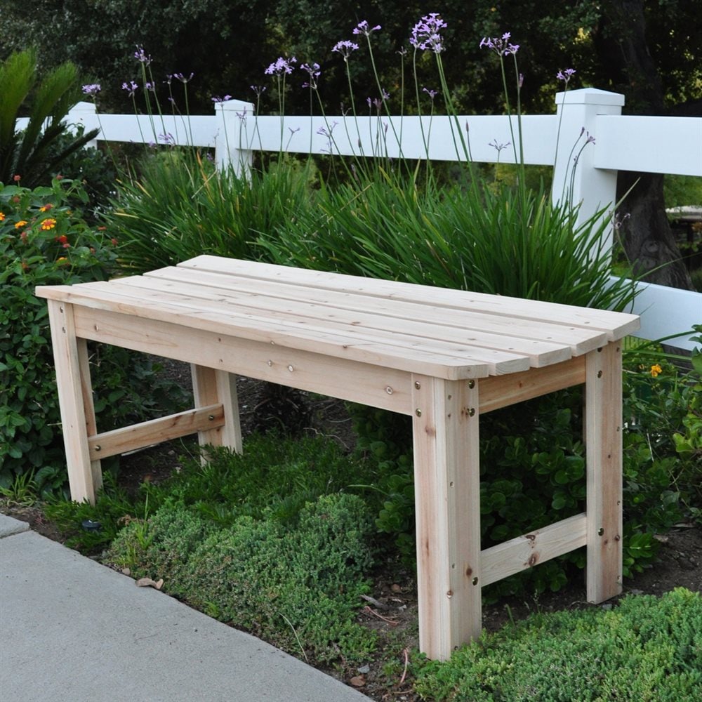 Natural Cedar 4-Foot Backless Garden Bench