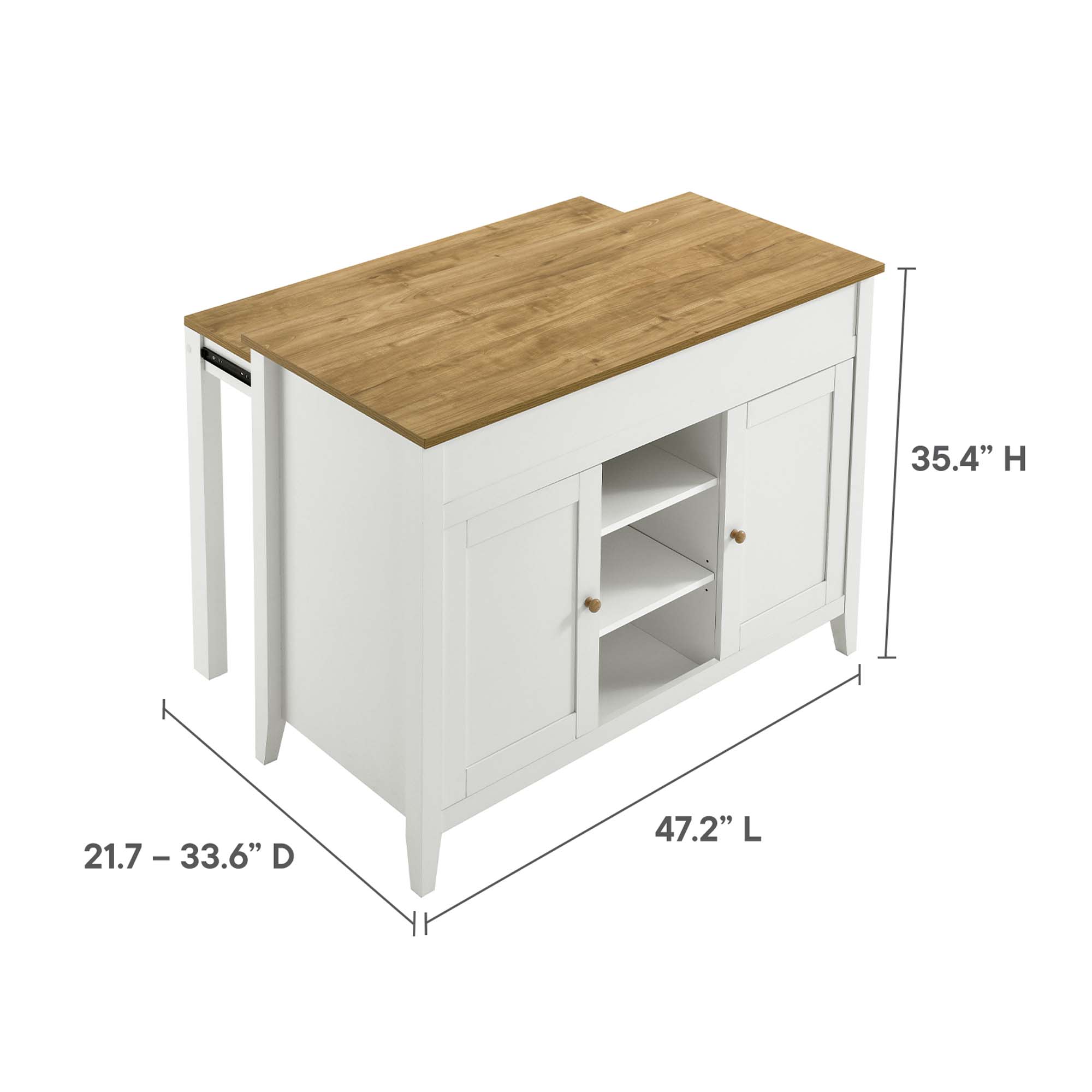 Modway EEI-6894-OAK-WHI Kitchen-Furniture - View #3