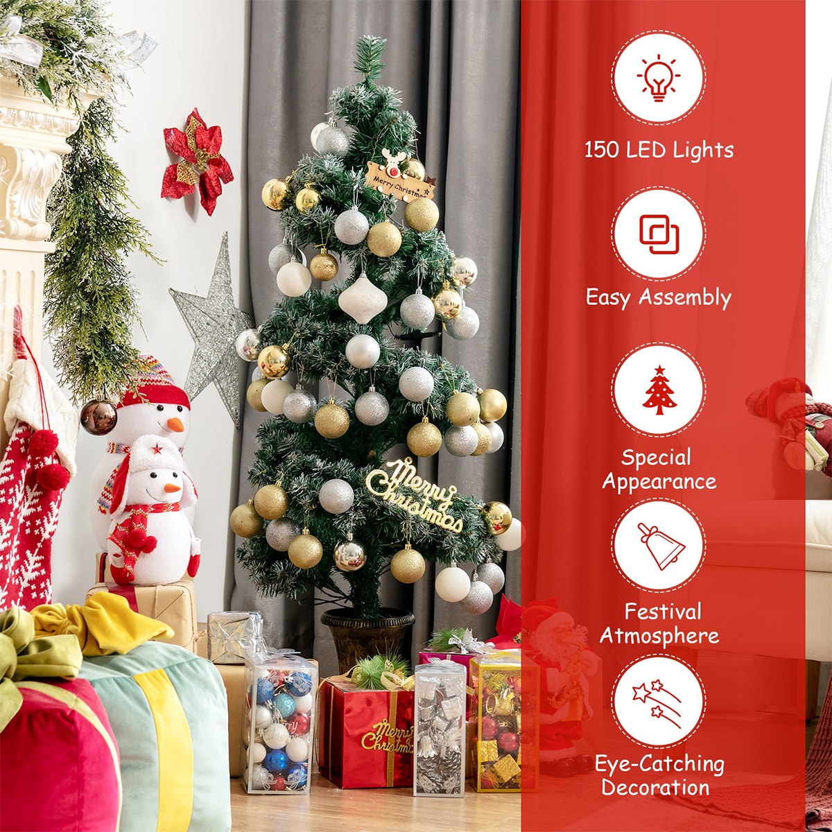 WELLFOR CM-HJY-23221US Artificial-Christmas-Trees - View #6
