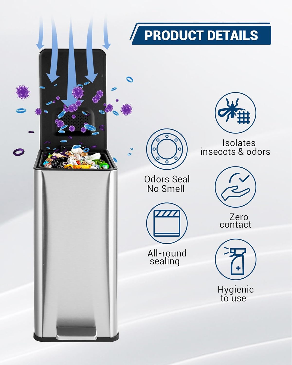Curated visual reference: Garvee 4 Gallon Stainless Steel Trash Can With Soft Close Photo Inspiration
