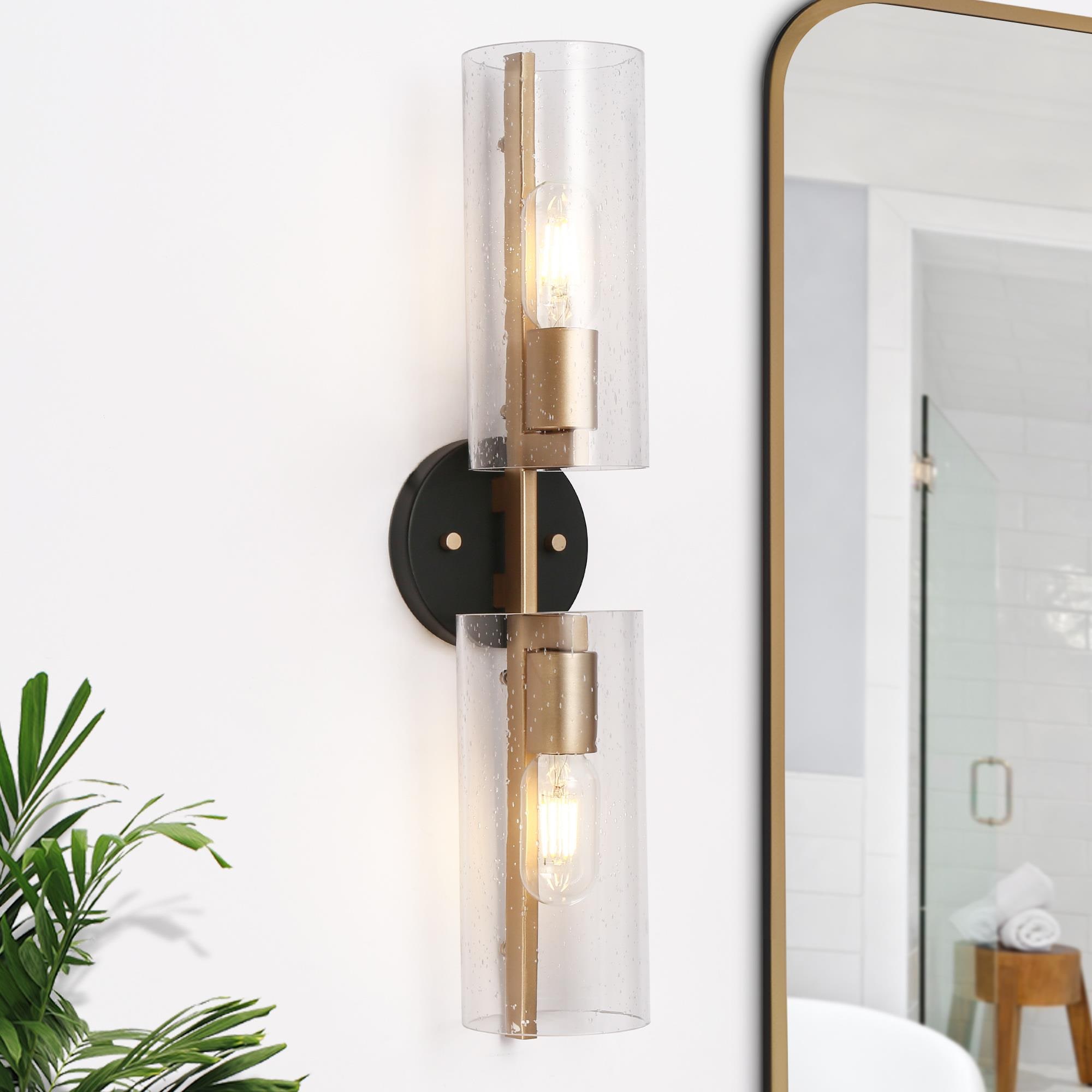 Wall Light LED Brass Wall Light Nordic Geometric Wall Sconce Lighting,  Modern Vanity Wall Mounted Lamp, Natural White Flush Mount Wall Lamps for