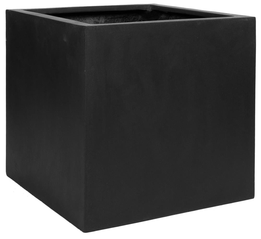 Pots 24-in W x 24-in H Black Stone Contemporary/Modern Nursery Planter in the Pots & Planters department at Lowes.com
