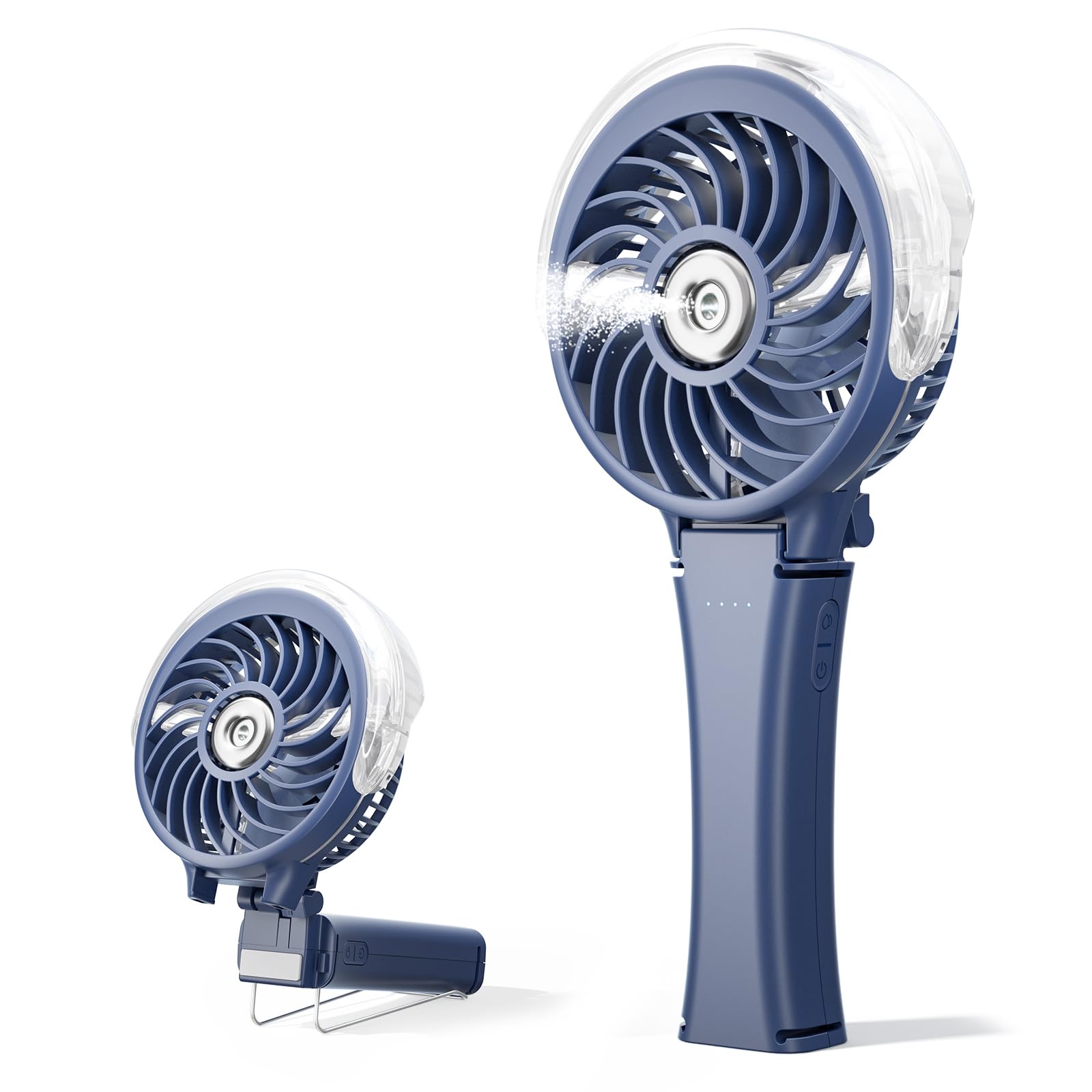 Vrbgify Portable Misting Fan Royal Blue Mini Electric Cooling Fan with Water Mist Function Foldable Handheld Travel Fan for Outdoors Disney #LVG0627V061