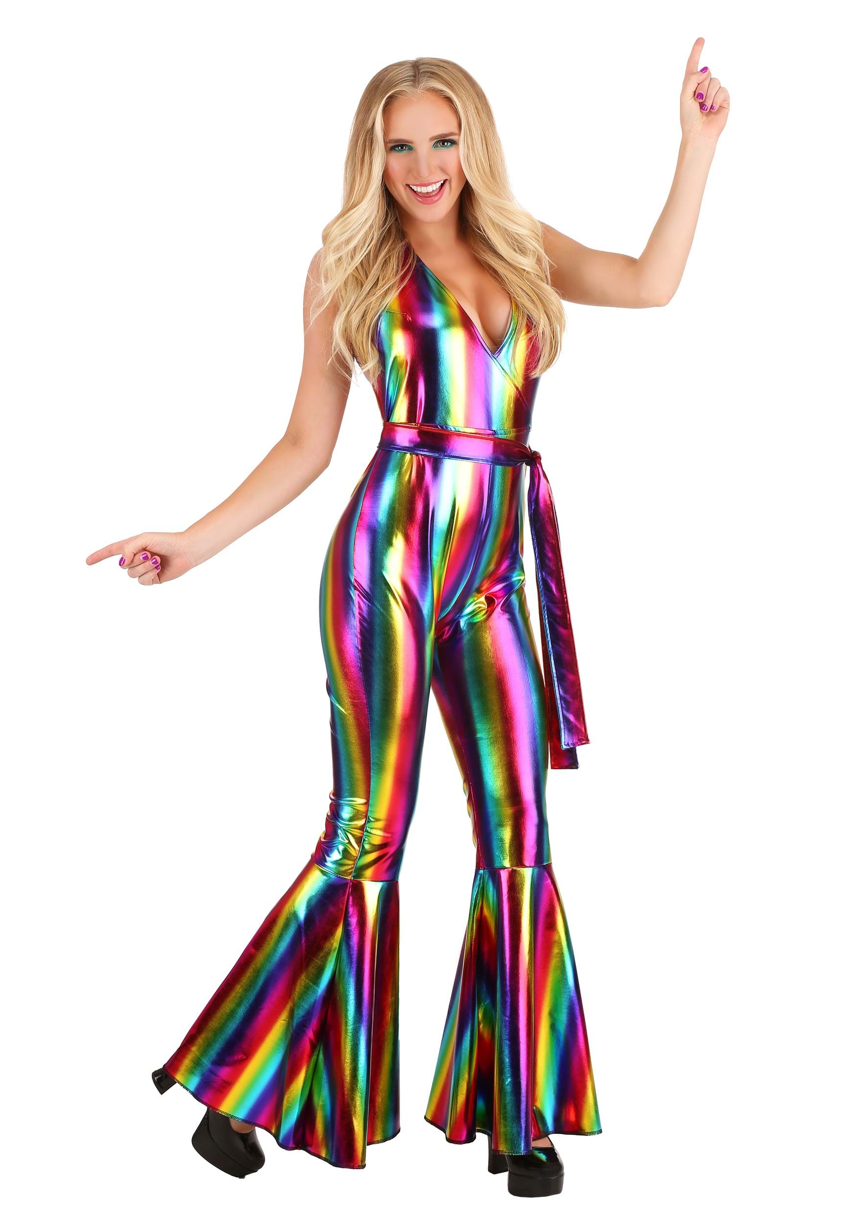 HalloweenCostumes.com FUN Costumes Rainbow Rave Disco Women's Costume ...