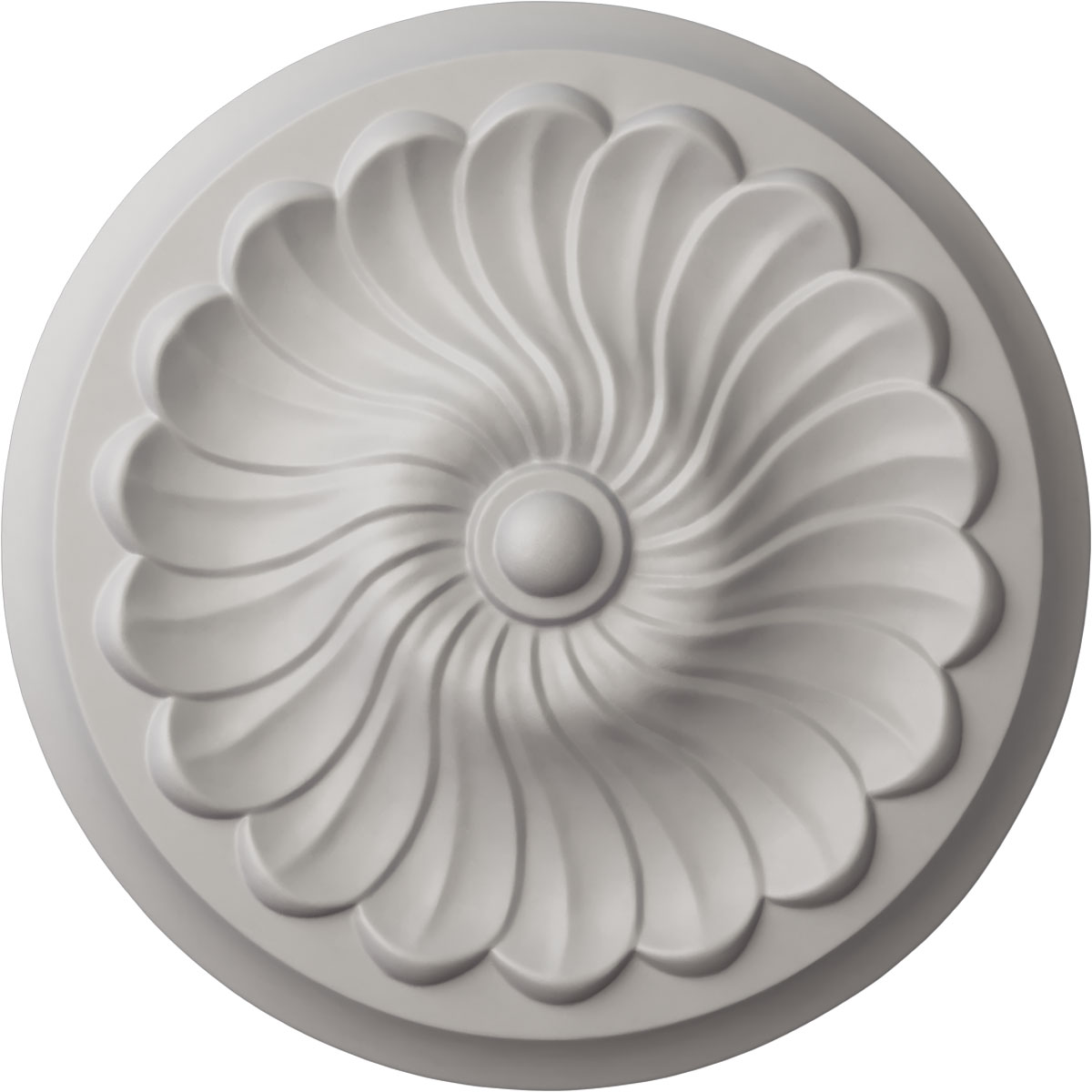 Ekena Millwork CM12FLUWF Flower Spiral 12.25-in W x 12.25-in L Painted Ultra Pure White Polyurethane Whole Ceiling Medallion