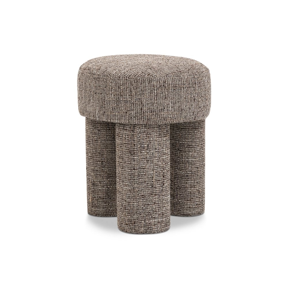 Meridian 100BROWN Larson Brown Polyester Fabric Ottoman Stool