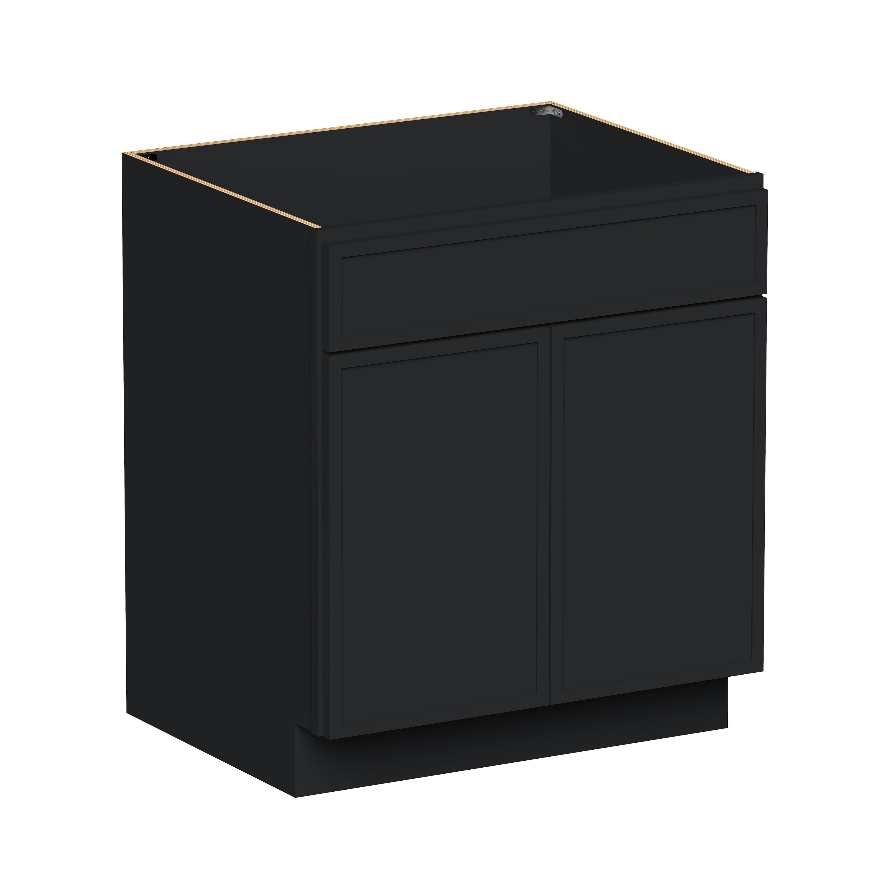 Boyel Living 30-in W x 34.5-in H x 24-in D Black Shaker Ready-to-Assemble Kitchen Sink Base Cabinet with Soft-Close Hardware #BL-SB30SSE