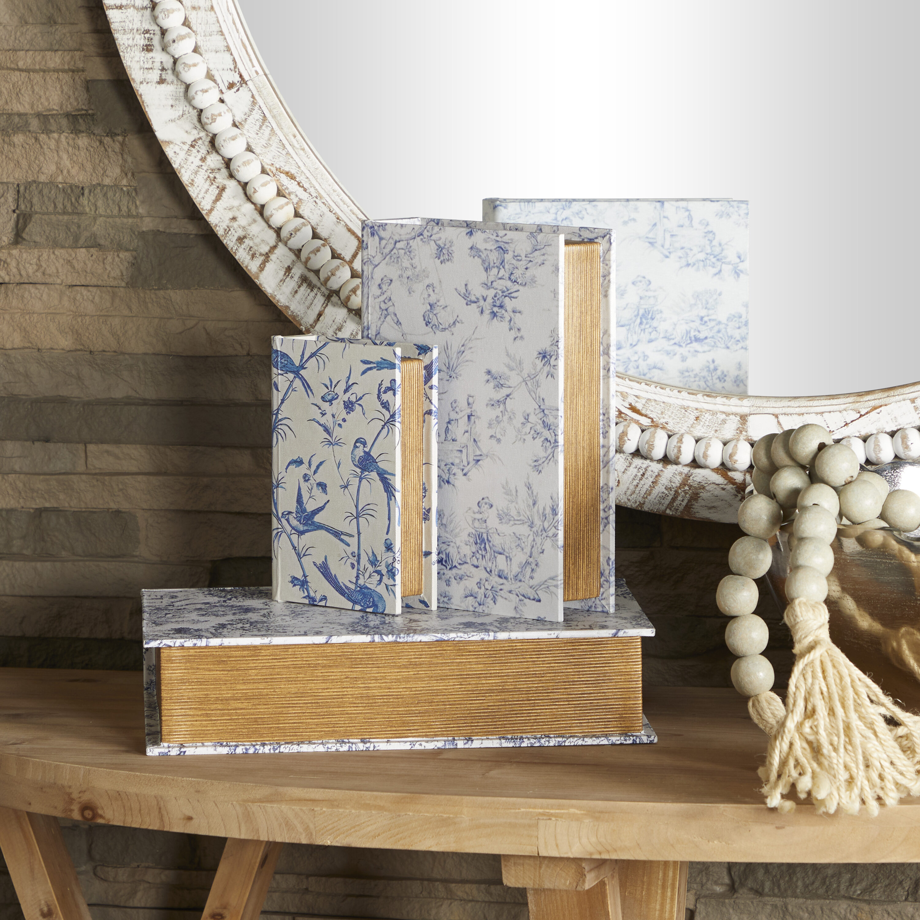 Grayson Lane 32722 3 -Pack White Cotton Eclectic Decorative box