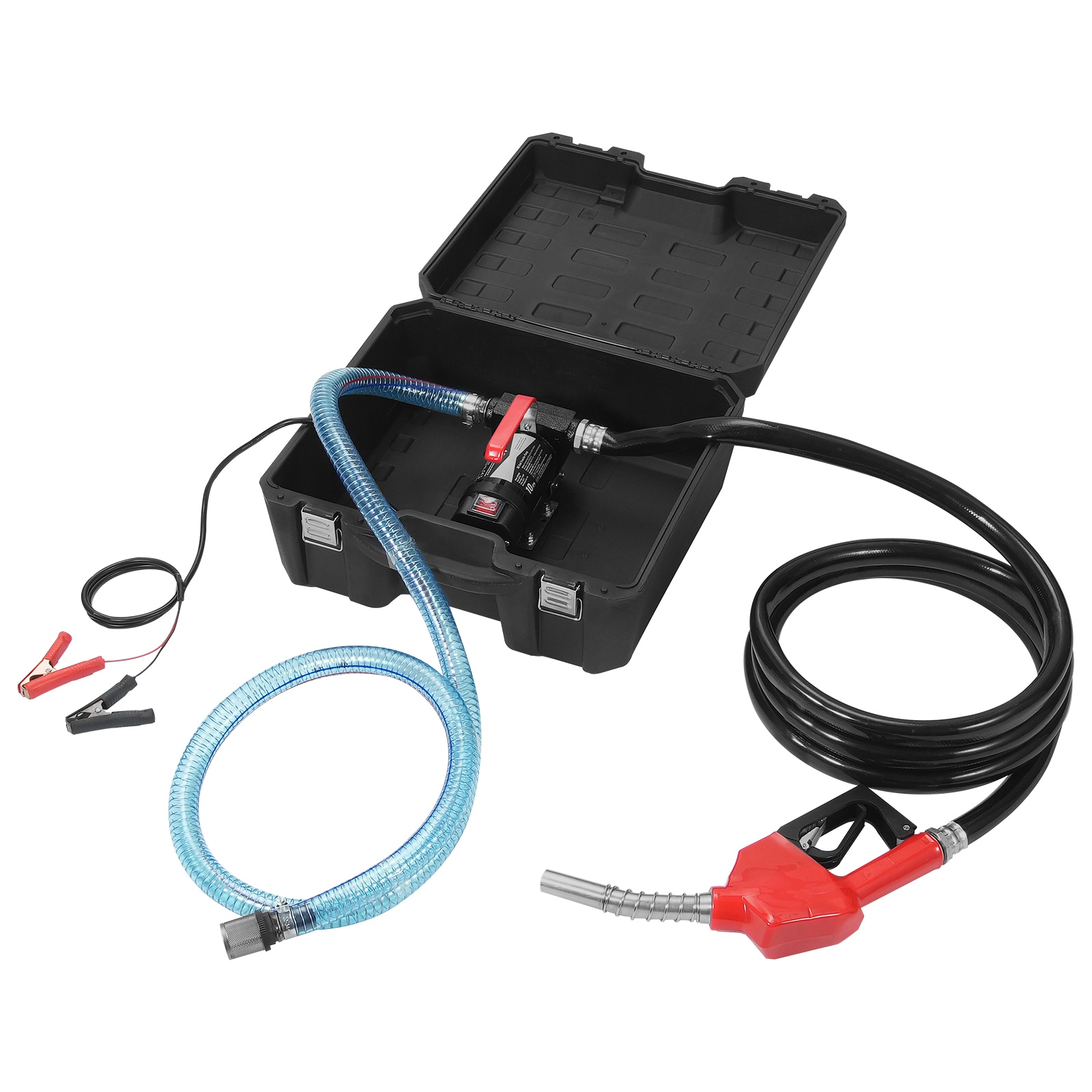 GIVIMO 12V DC 10-GPM 1/4-HP Fuel Transfer Pump and Diesel Pump with Auto Shut-Off Nozzle and Hose Set for Kerosene and Diesel Fuel #LW038GIVSS465
