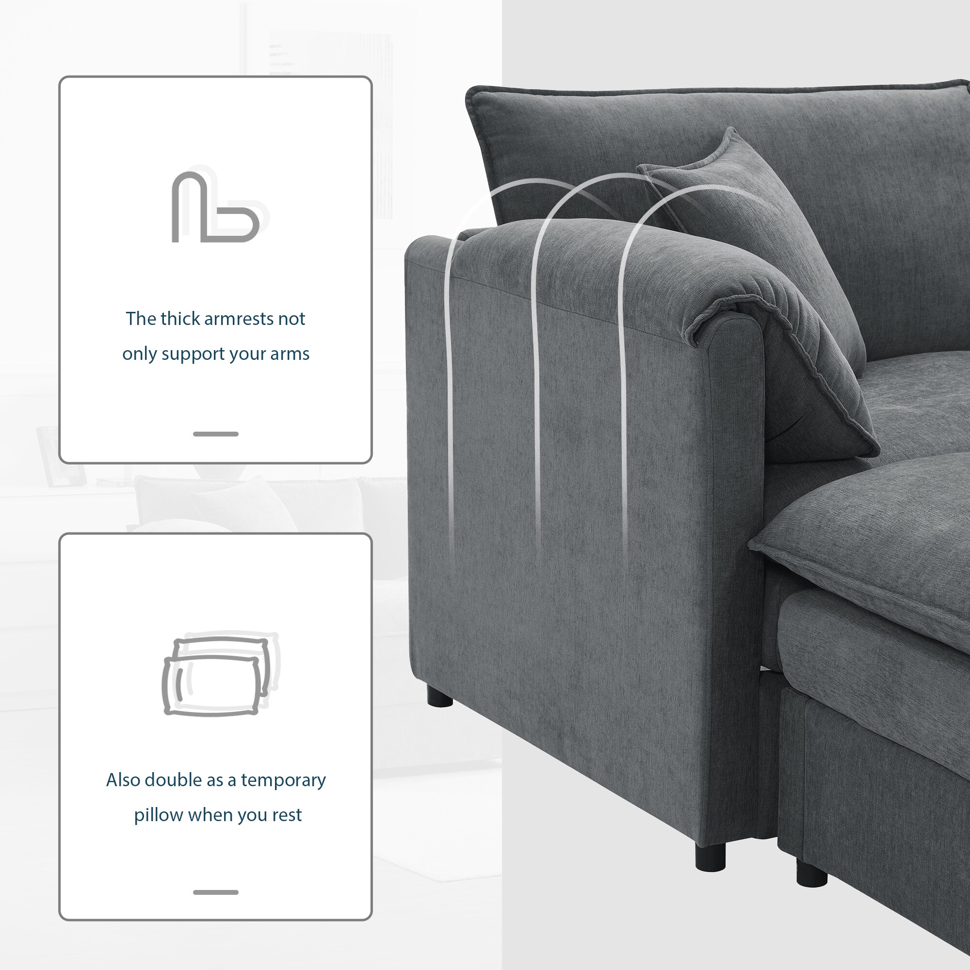 ModernLuxe N723S9687B Sofas-Loveseats - View #6