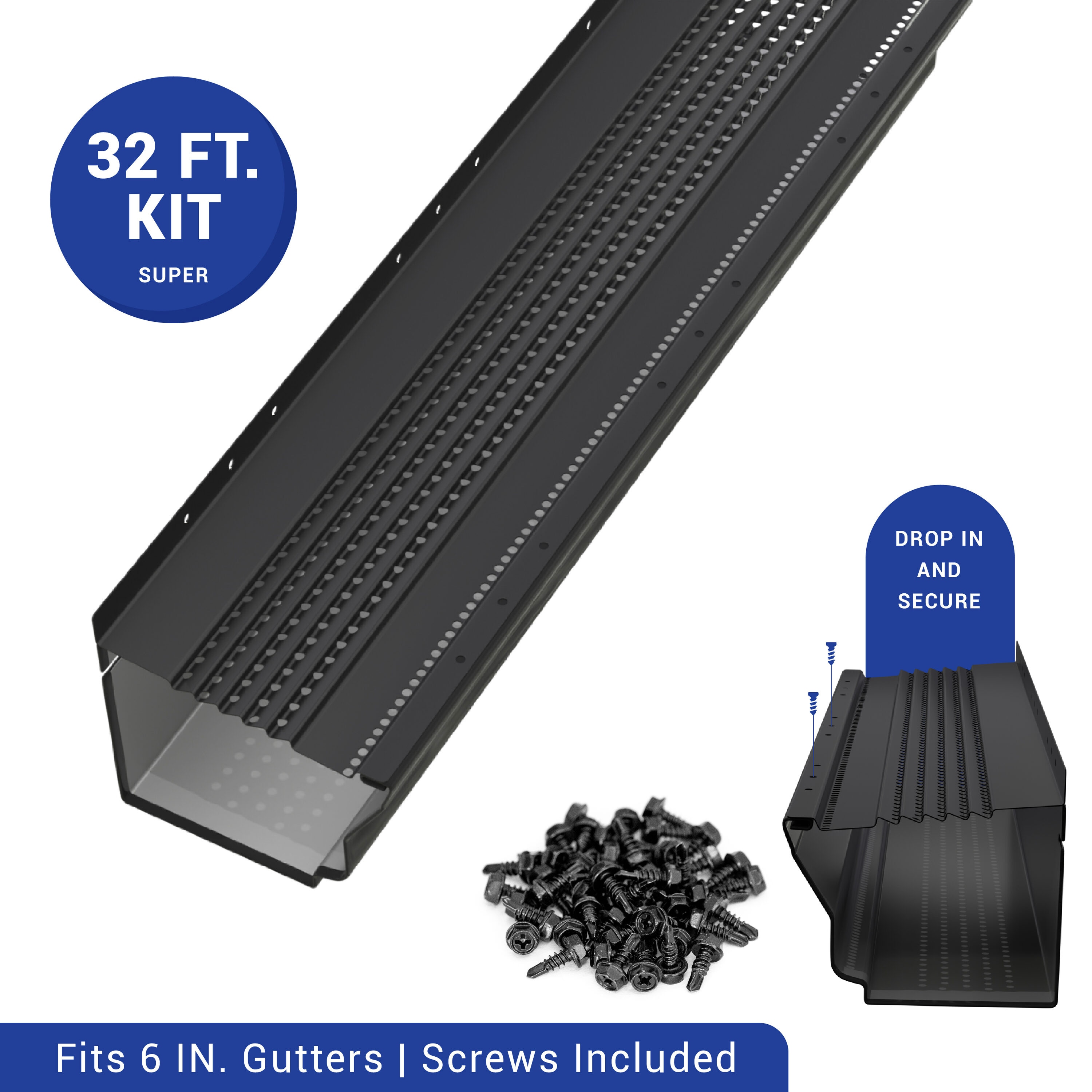 Atlas Gutter Guard ATX32AAB Aluminum 6-in x 4-ft Gutter guard 8 -Pack