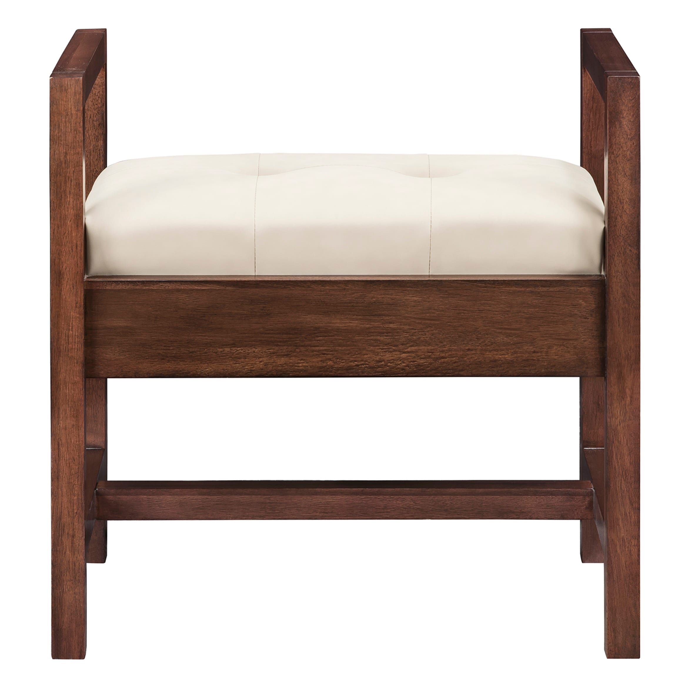 James Martin Vanities E444-BNCH-MCA 24.5-in H Mid-Century Acacia Rectangular Makeup Vanity Stool