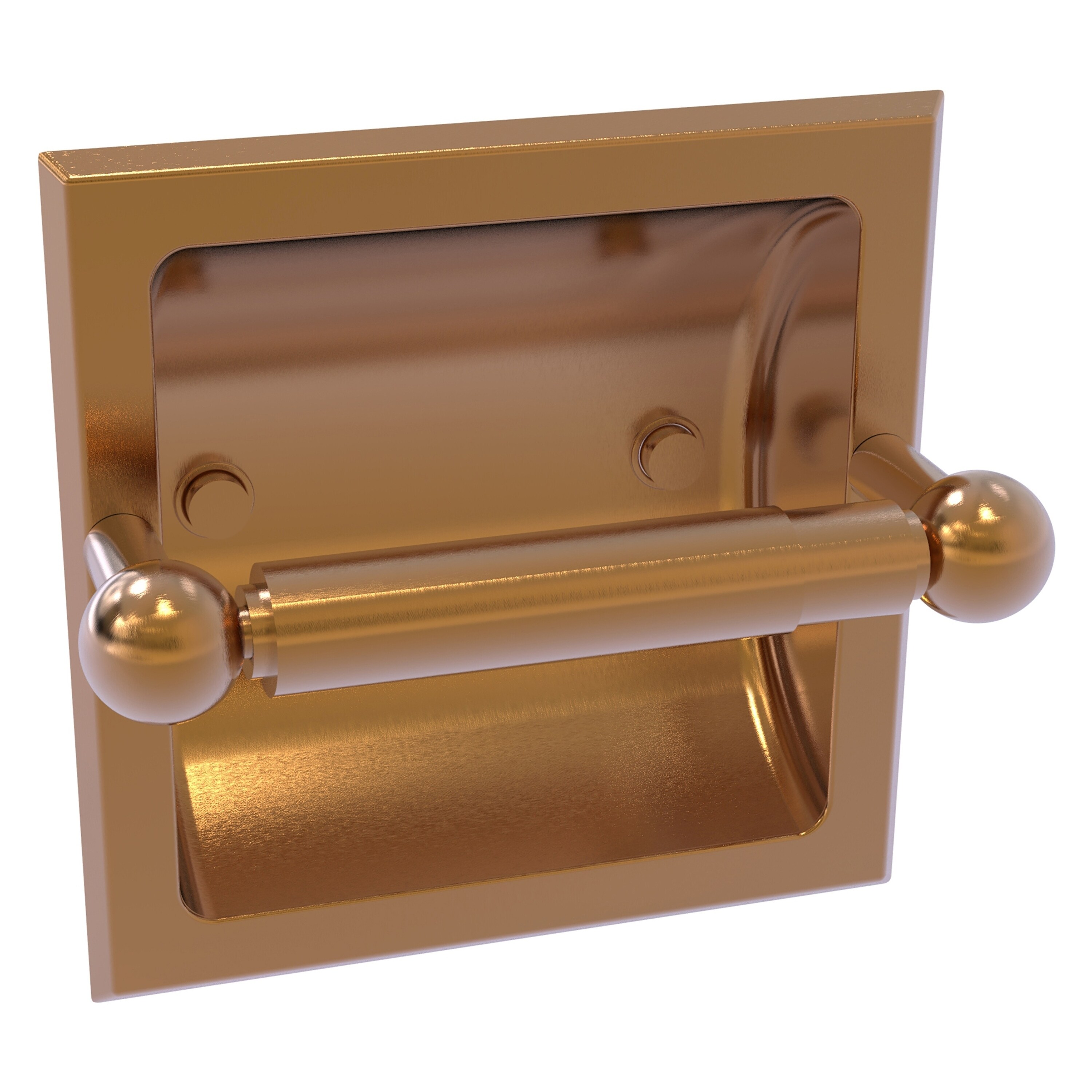 Allied Brass P1000-24C-BBR Prestige Skyline Brushed Bronze Recessed Double post Toilet Paper Holder 1 -Rolls