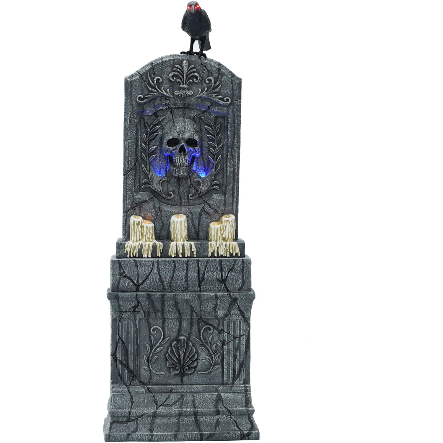 Haunted Hill Farm HHCEMTOMB-1FLS 5.08-ft Freestanding Motion Activated Lighted Tombstone Animatronic