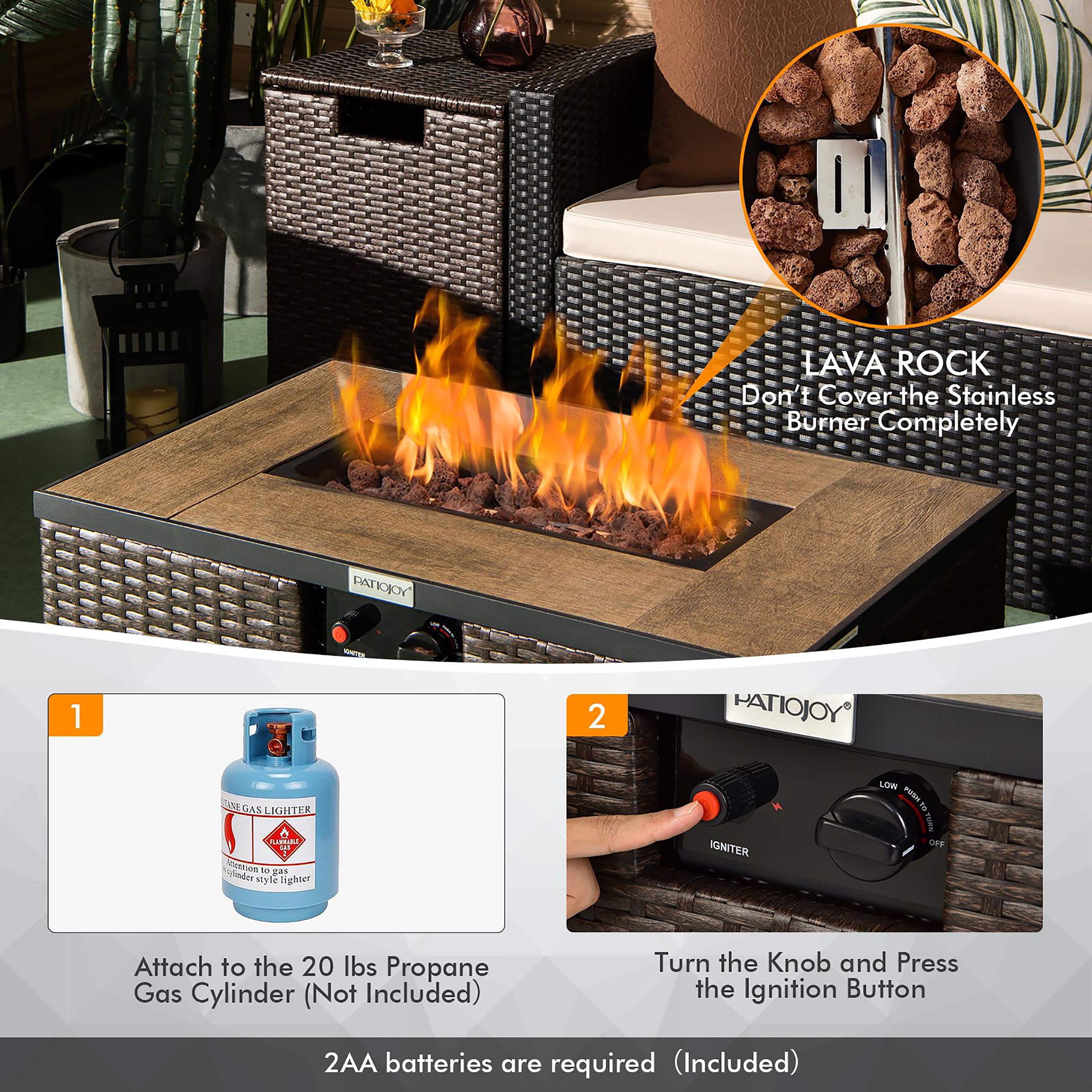 Costway NP10261CF Outdoor-Gas-Firepits - View #4