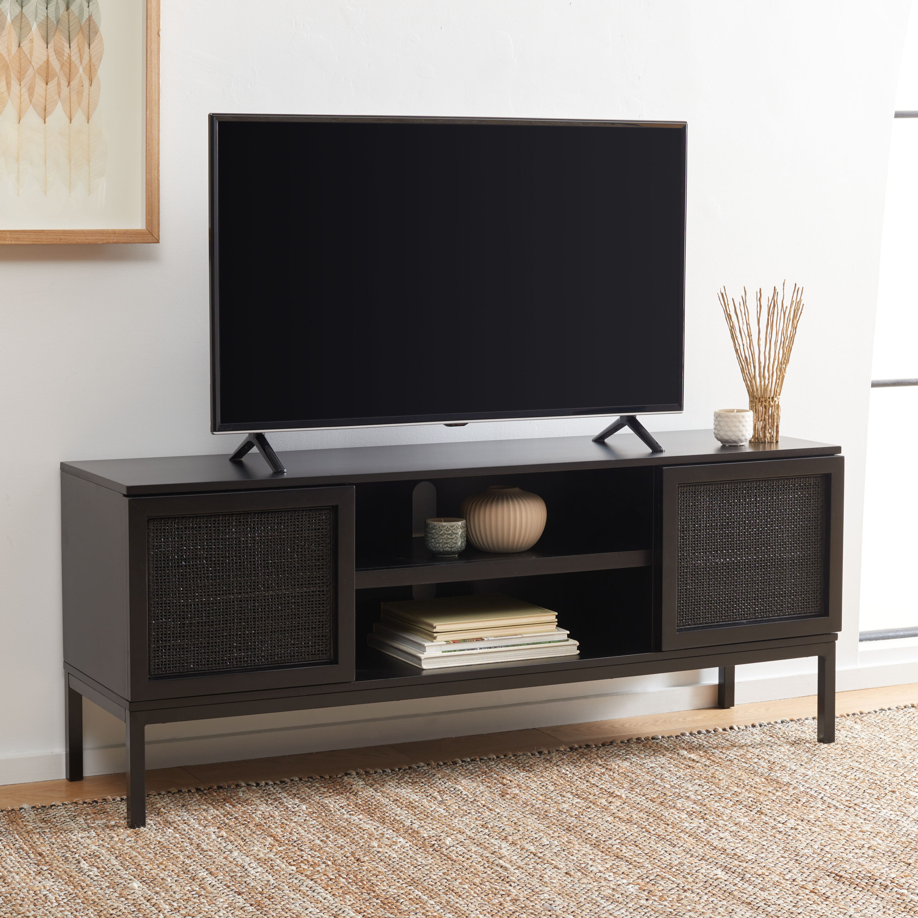 Safavieh MED5009E Zadie Modern/Contemporary Black TV stand ( Accommodates TVs up to 52-in )
