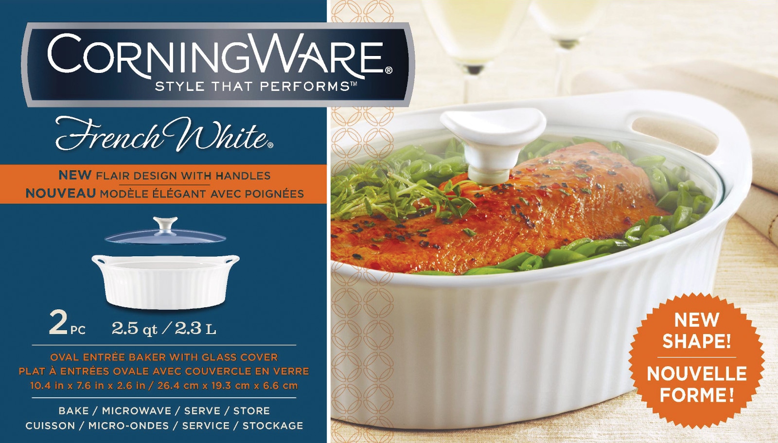 CorningWare Durable Ceramic Oval Baking Pan - Microwave and Oven