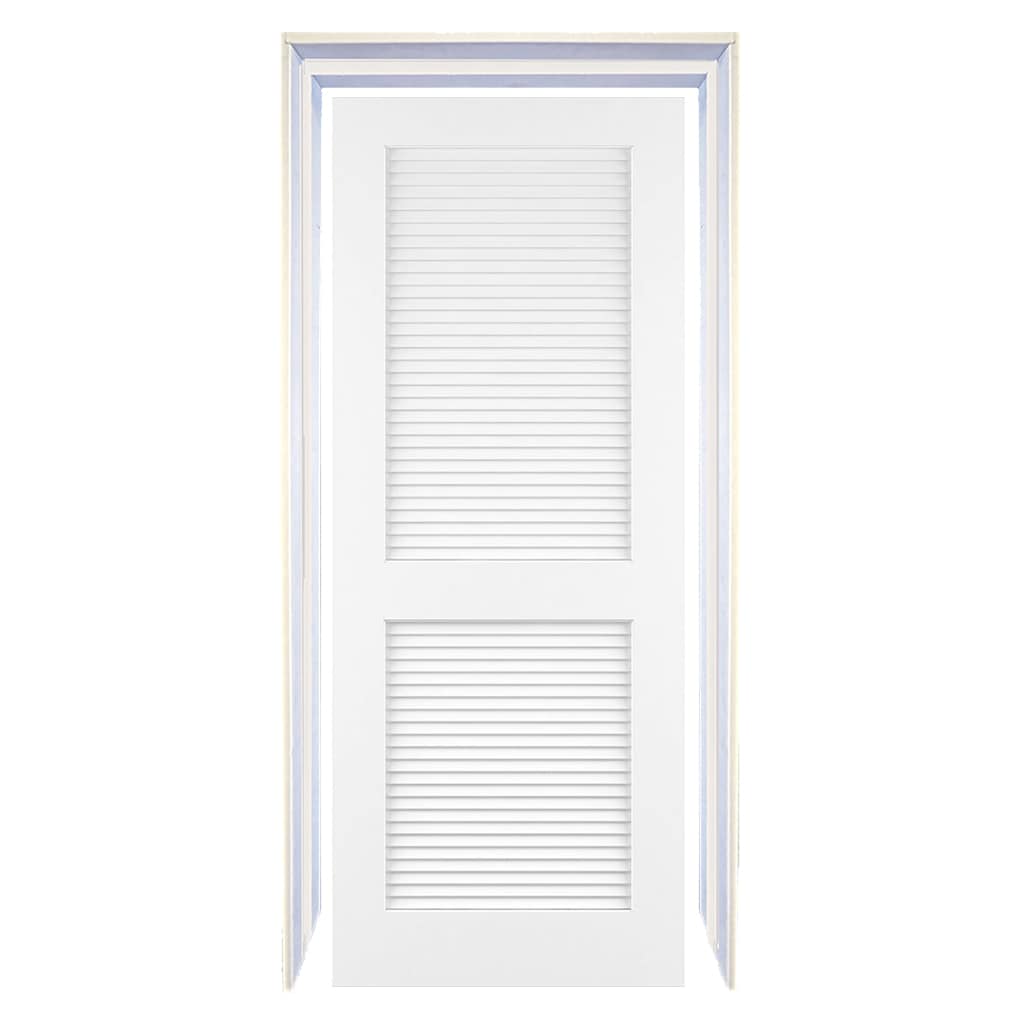 Kimberly Bay White Louver Smooth Solid Core Primed Pine Interior Slab Door