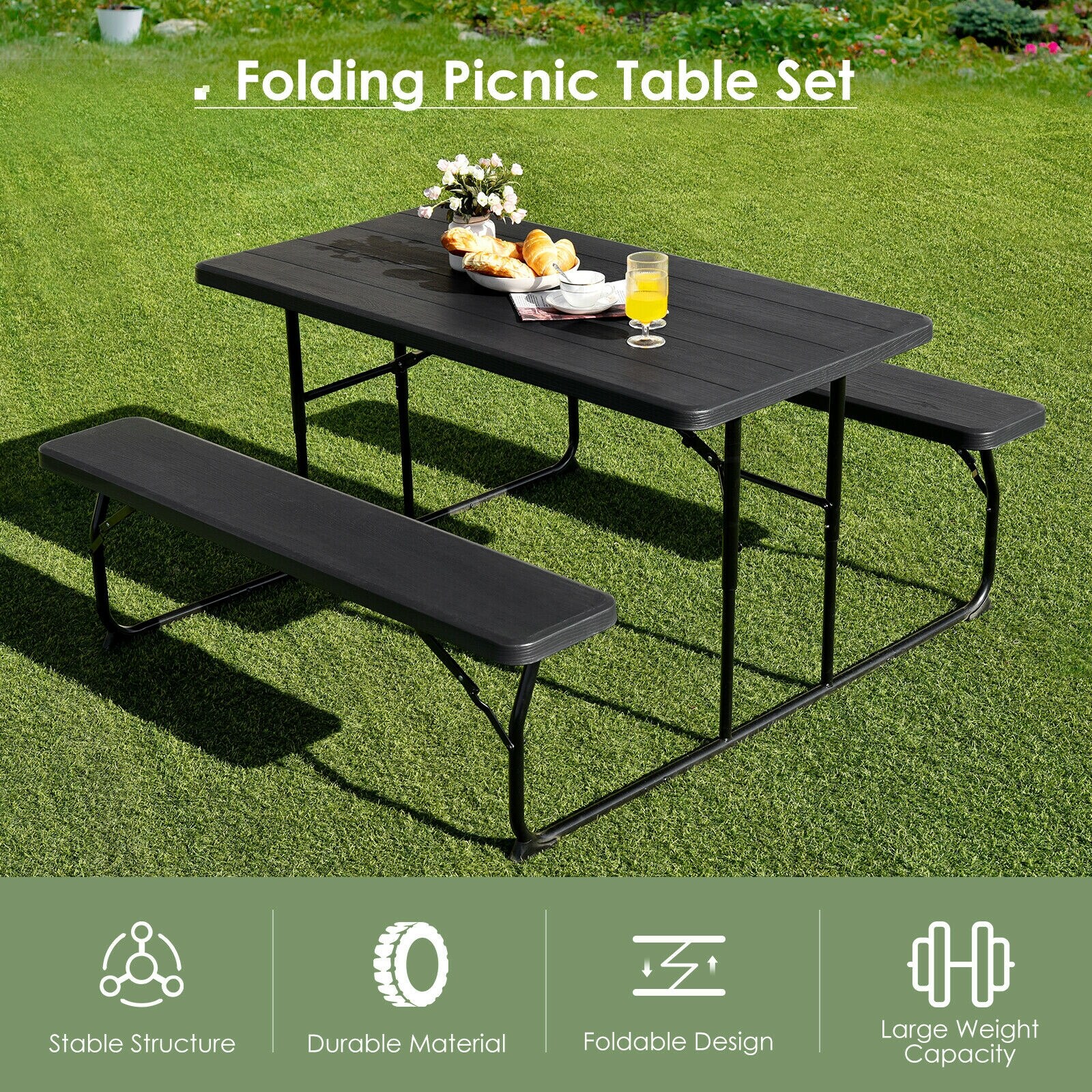 Forclover HYFL-72BK Picnic-Tables - View #7