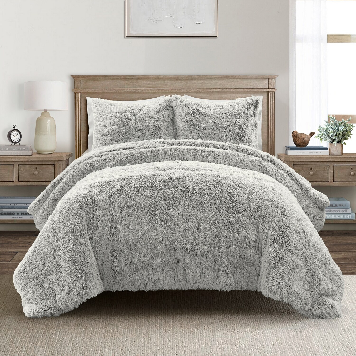 Lush Decor 21T013762 Gray Solid King Comforter
