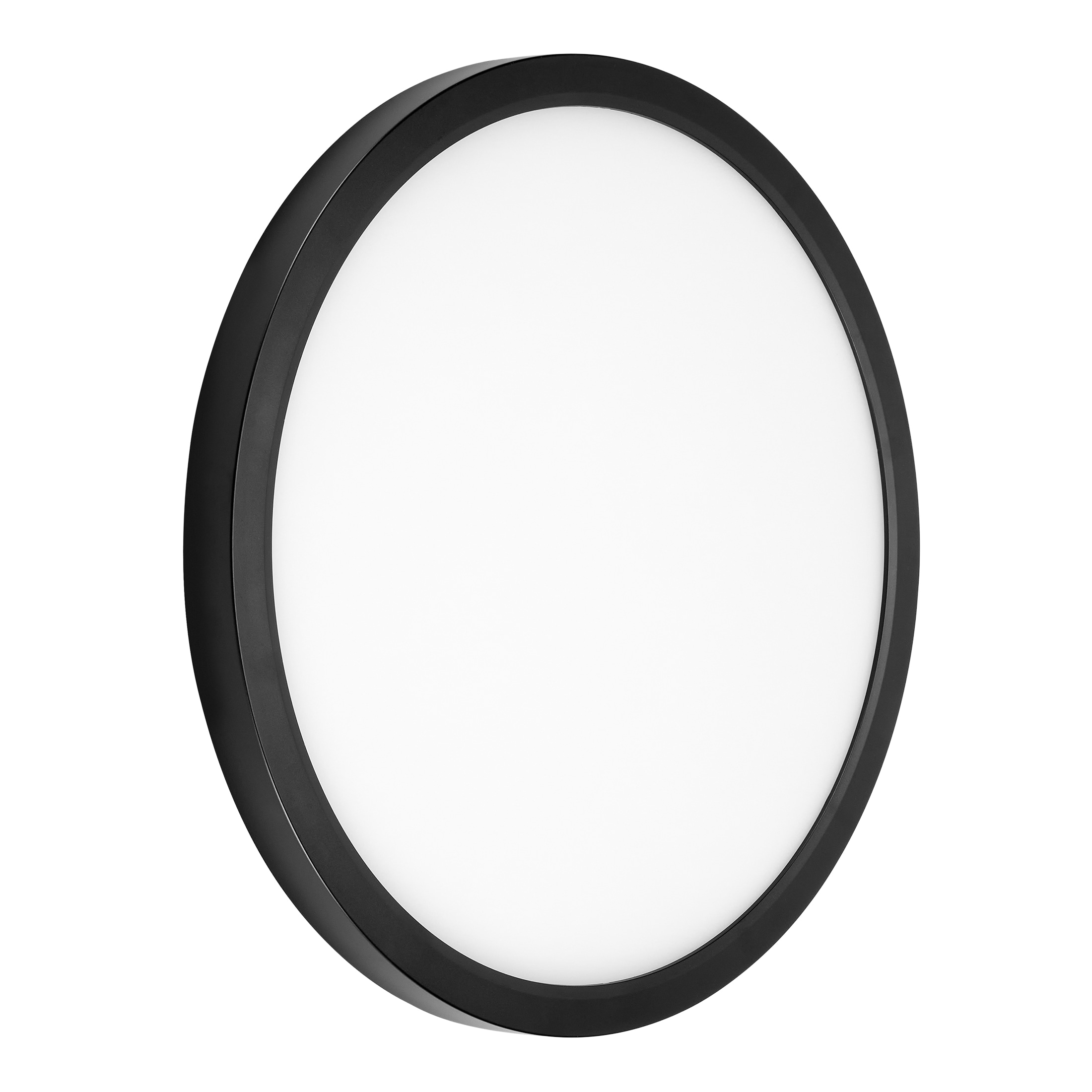 14-Inch Black Aluminum Round LED Flush Mount Ceiling Light