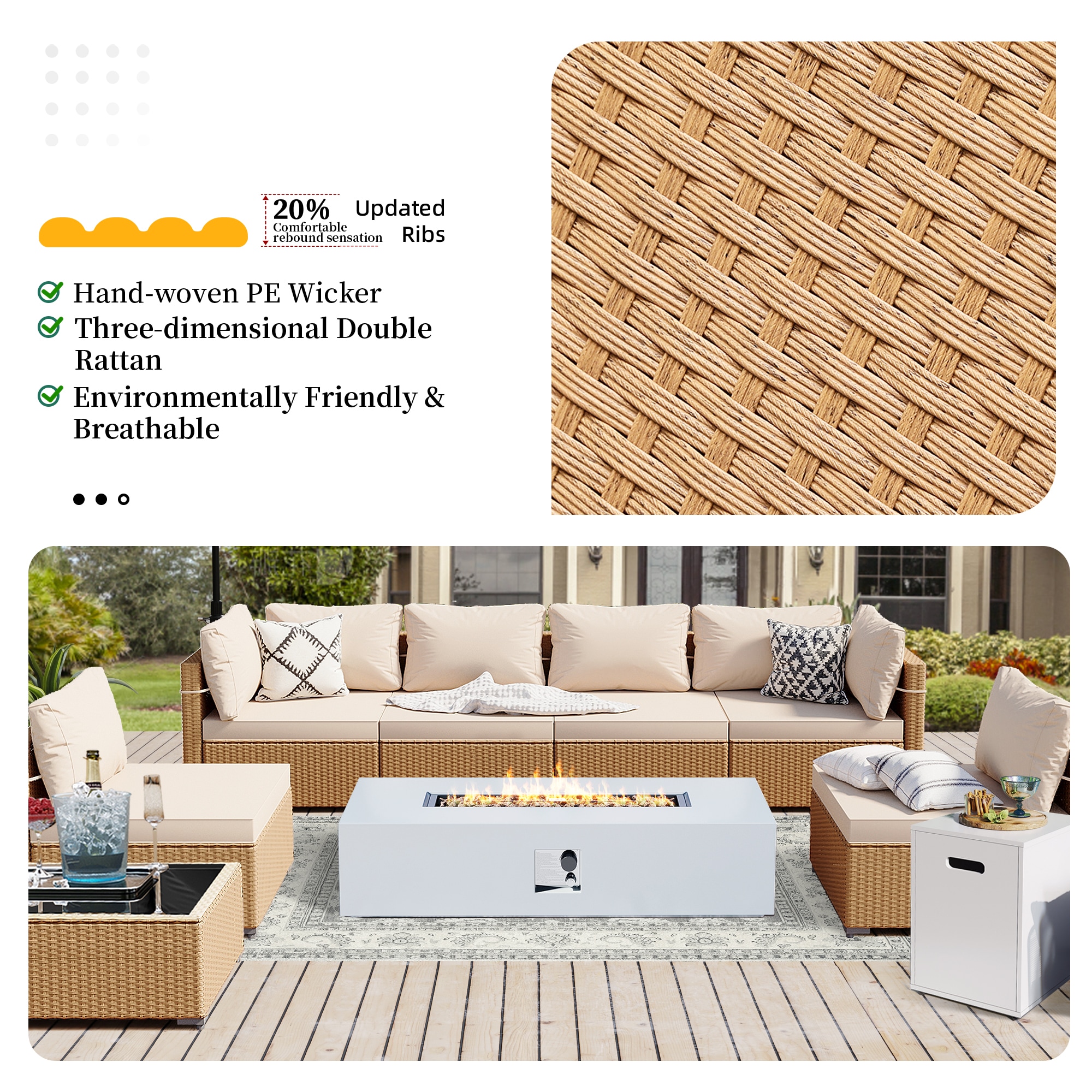UPHA PL-2CZ-56TPWH-H1 Patio-Conversation-Sets - View #4