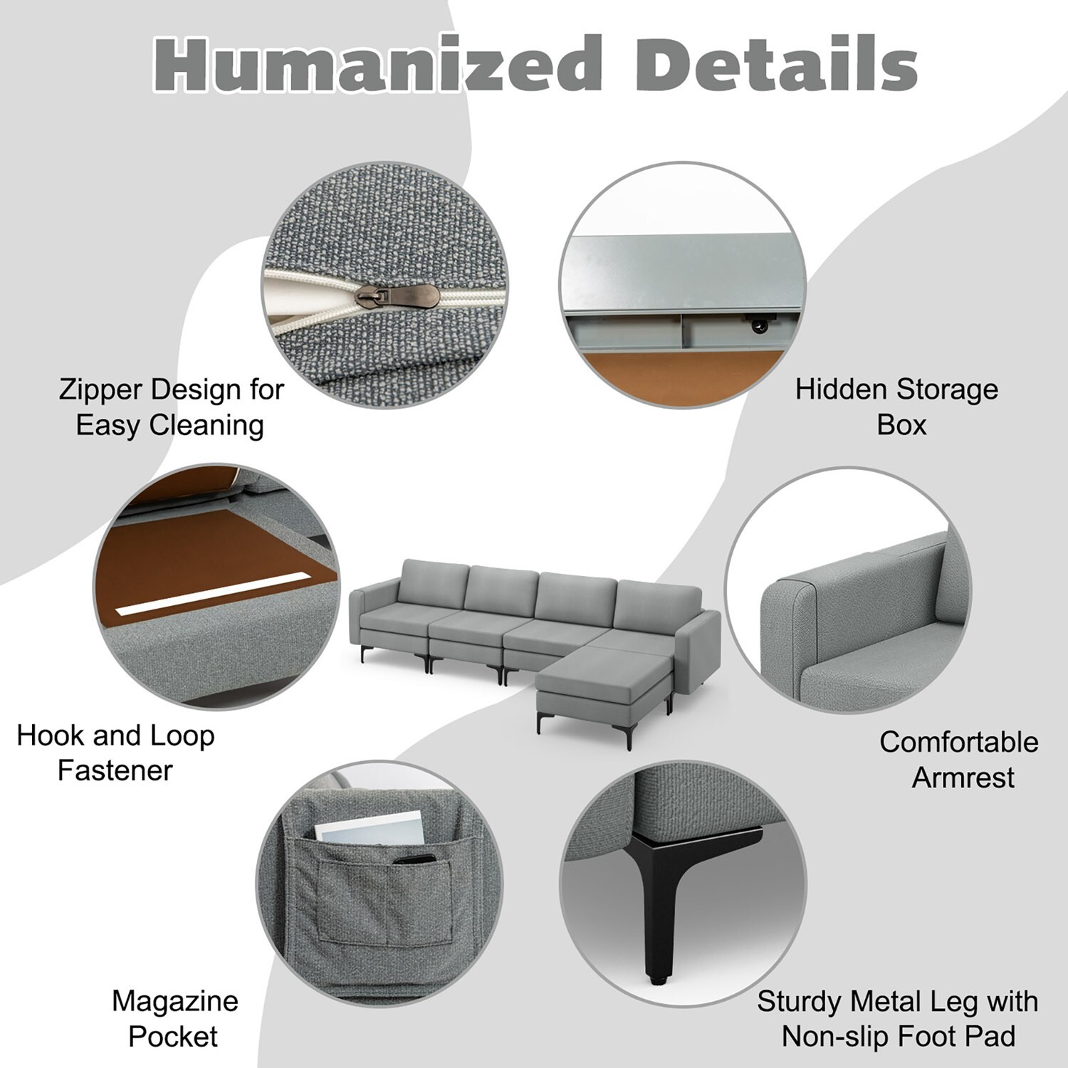 Costway CSHY004925 Sofas-Loveseats - View #8
