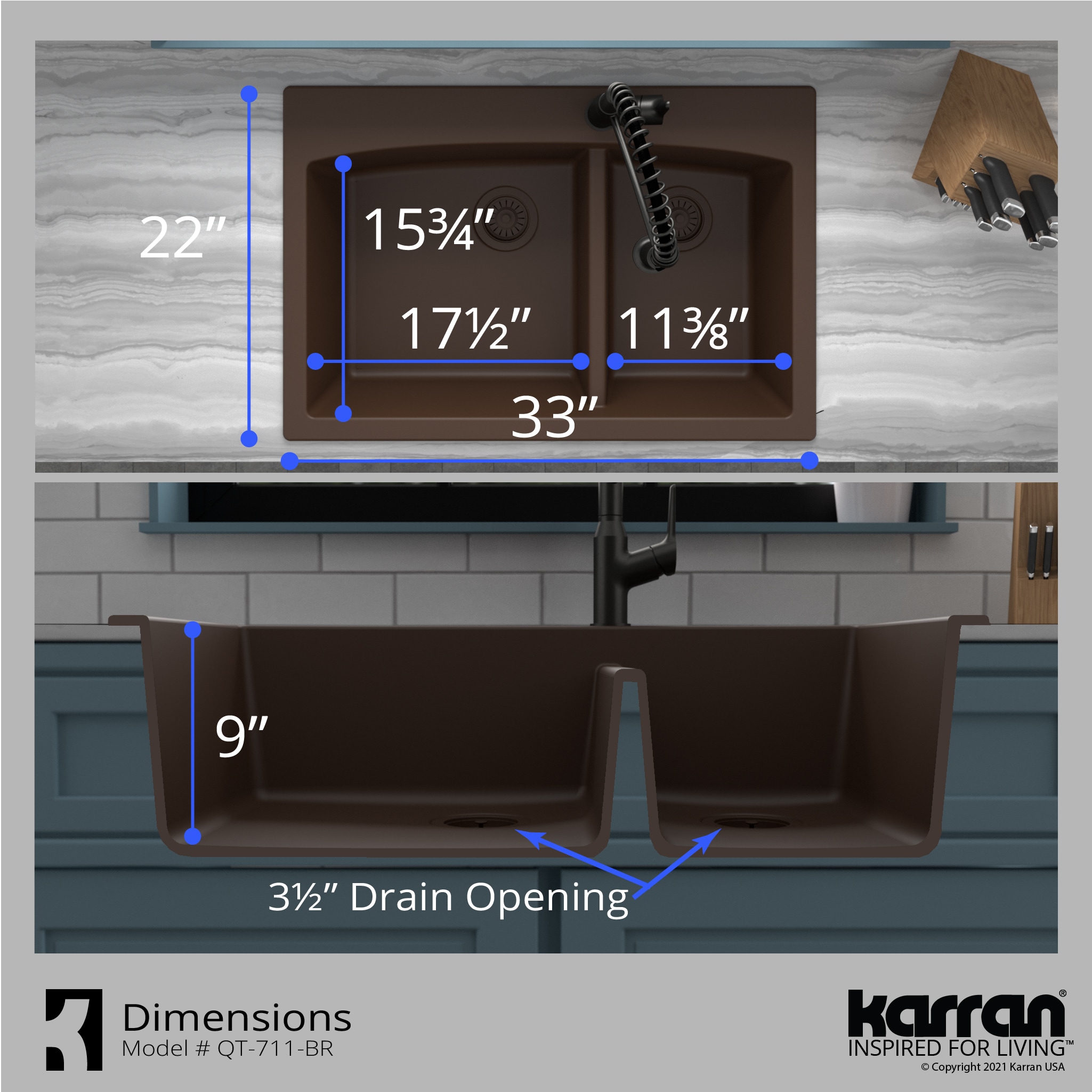 Karran QT-711-BR-PK1 Kitchen-Sinks - View #9