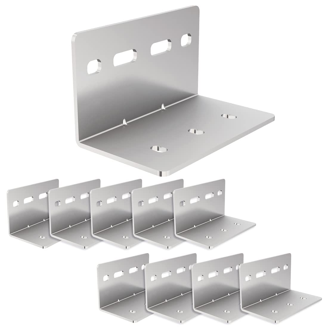 Aoibox  Heavy Duty L Brackets for 2576 Series Drawer Slides 10 Right Angle Braces 4 x 2 4 x 2 4 Inches