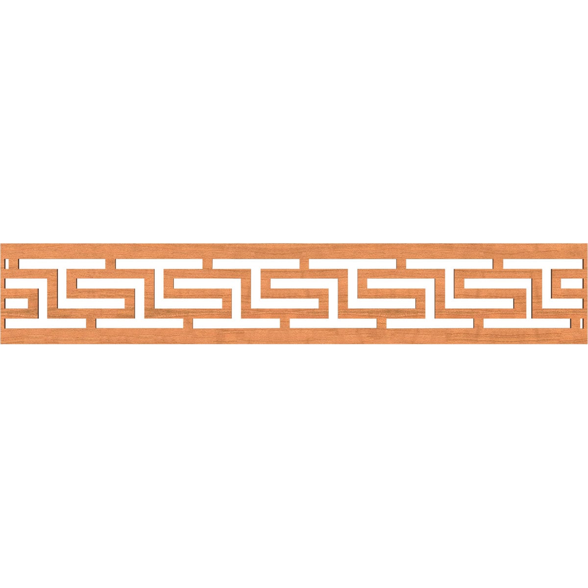 Ekena Millwork MLDA08X46TULCH Tulum Fretwork Flat Trim 8-in x 3.89-ft Cherry Brown Unfinished 2156354 Pierced Wall Panel Moulding