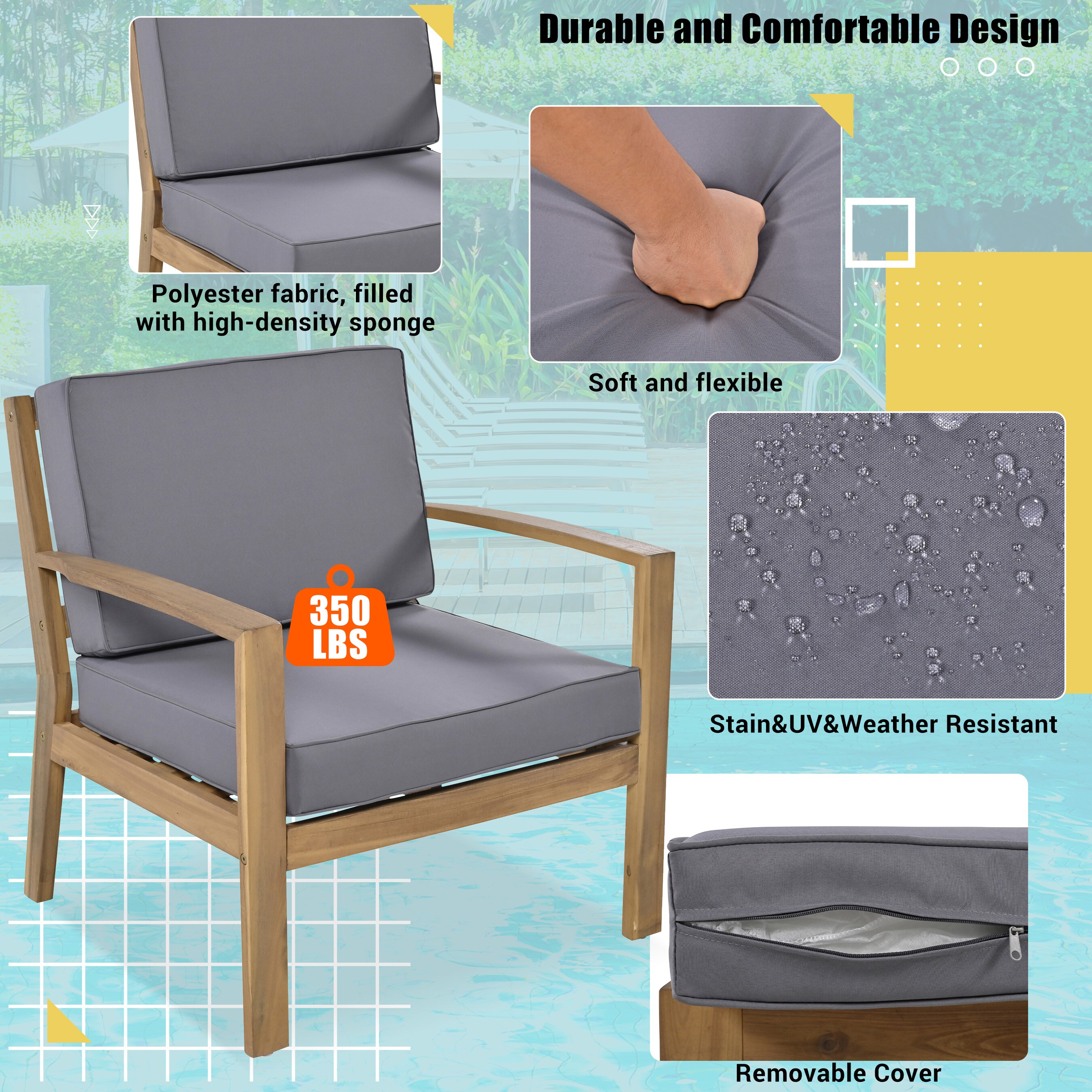Mondawe MD-ST274-GY Patio-Conversation-Sets - View #5