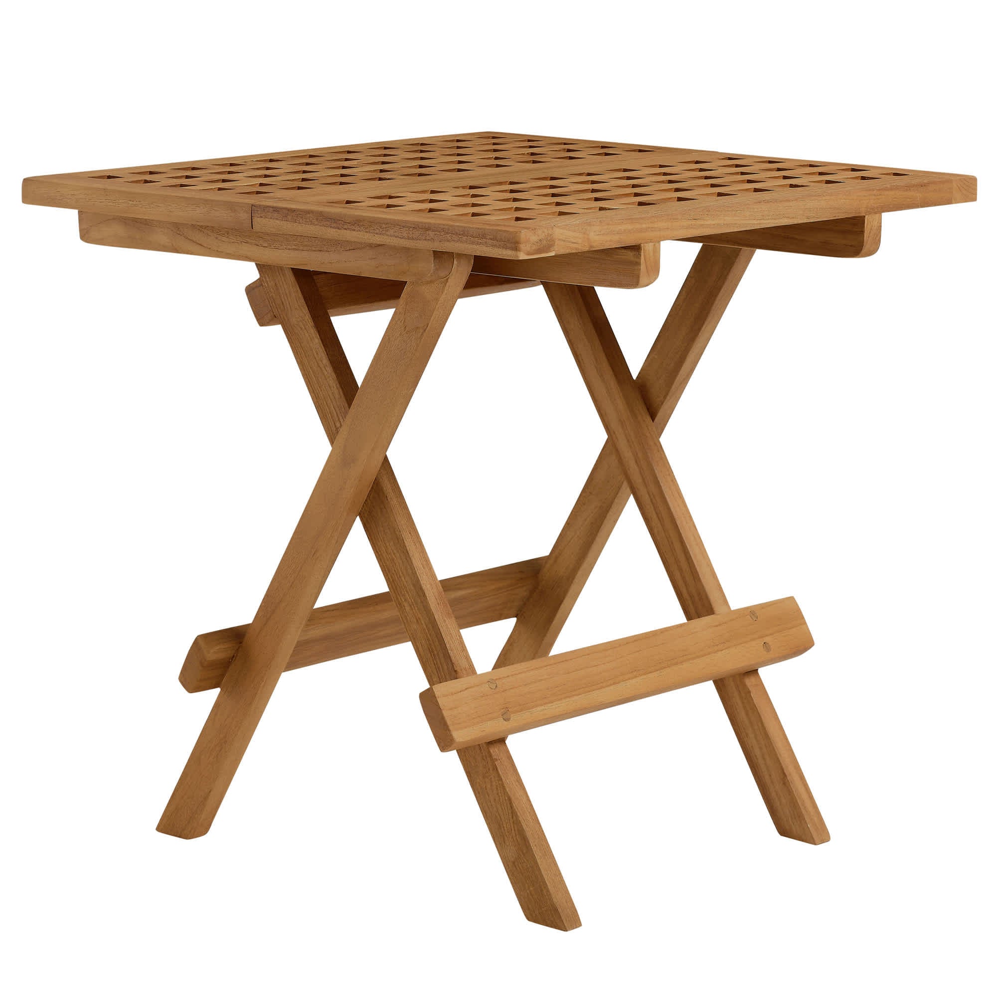  Vienna Outdoor Patio Teak Wood Side Table in Natural
