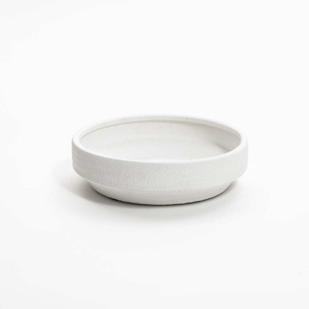 LuxenHome WHD2200-BWL White Clay Modern Vase
